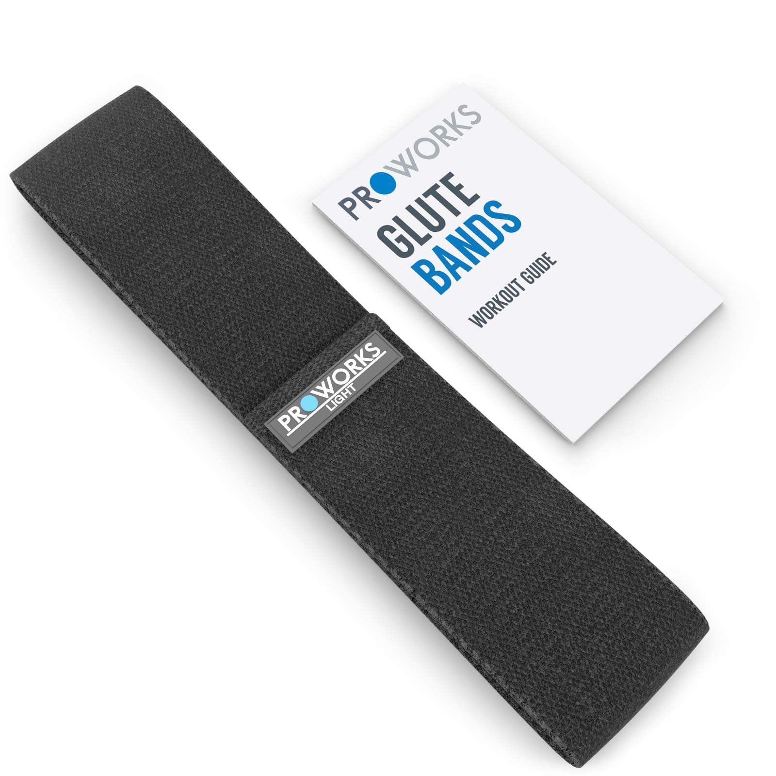 ProworksGlute Resistance Band, Resistance Bands for Legs and Glutes, Includes Exercise Band Workout Booklet, Non-Slip Booty Band for Women & Men - Black - Large