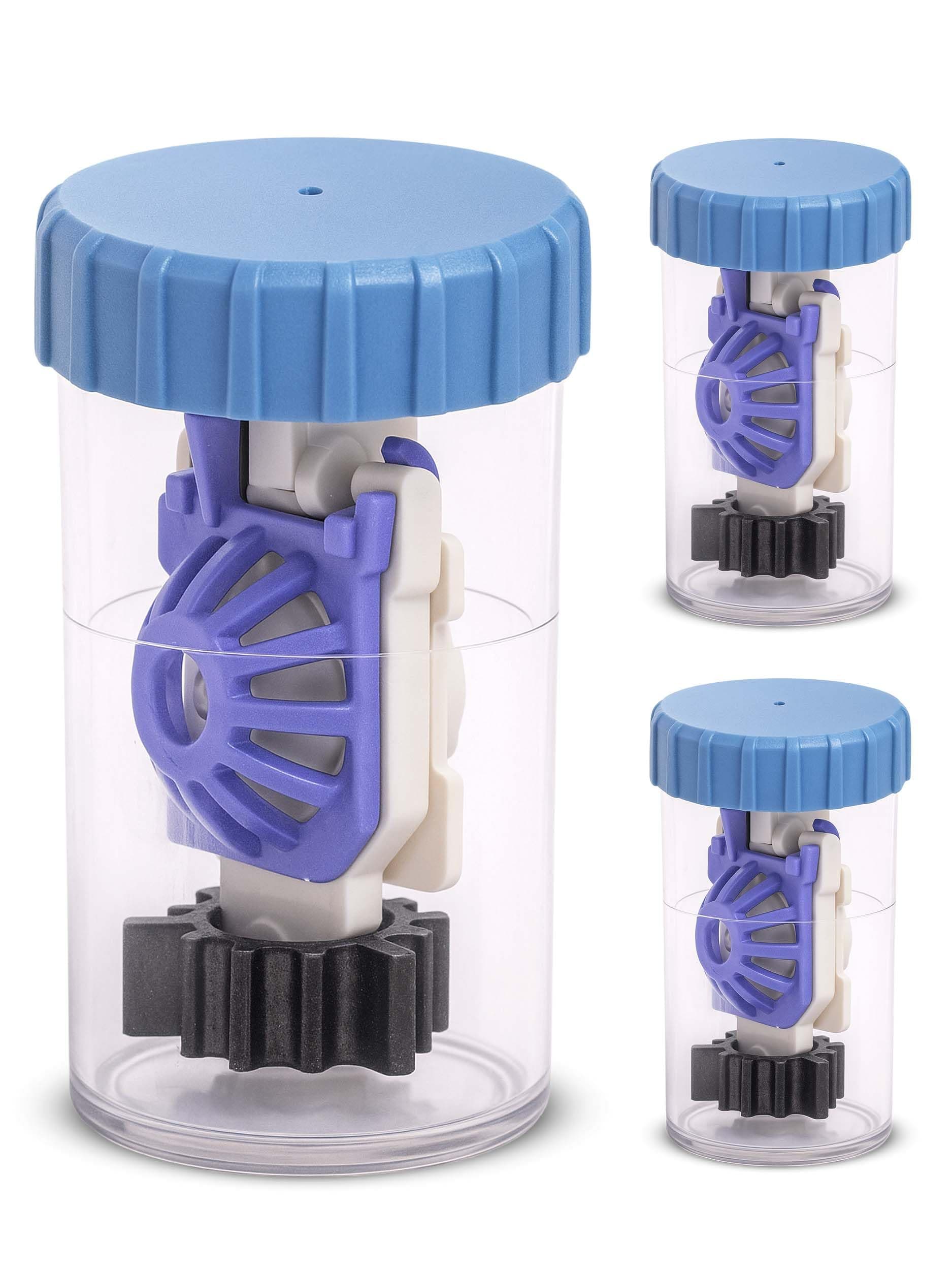 SPORTS WORLD VISION Hydrogen Peroxide Contact Lens Case (3 Pieces) Easy to Carry Vented Universal Protective Case, Barrel Shaped Contact Lens Cleaning Container for Everyday Use