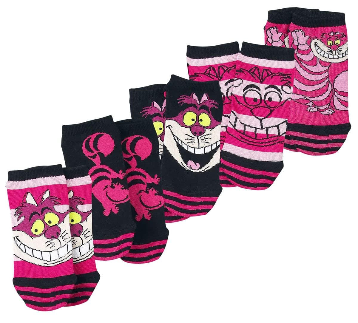 Alice in Wonderland Cheshire Cat Women Socks Pink-Black EU 35-38