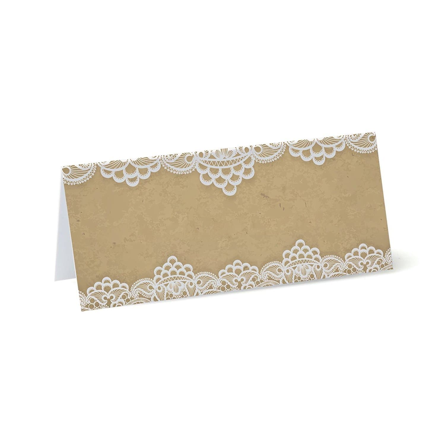Lace Table Place Name Cards 90mm x 37mm, Plain for Wedding, Conference, Parties (10)