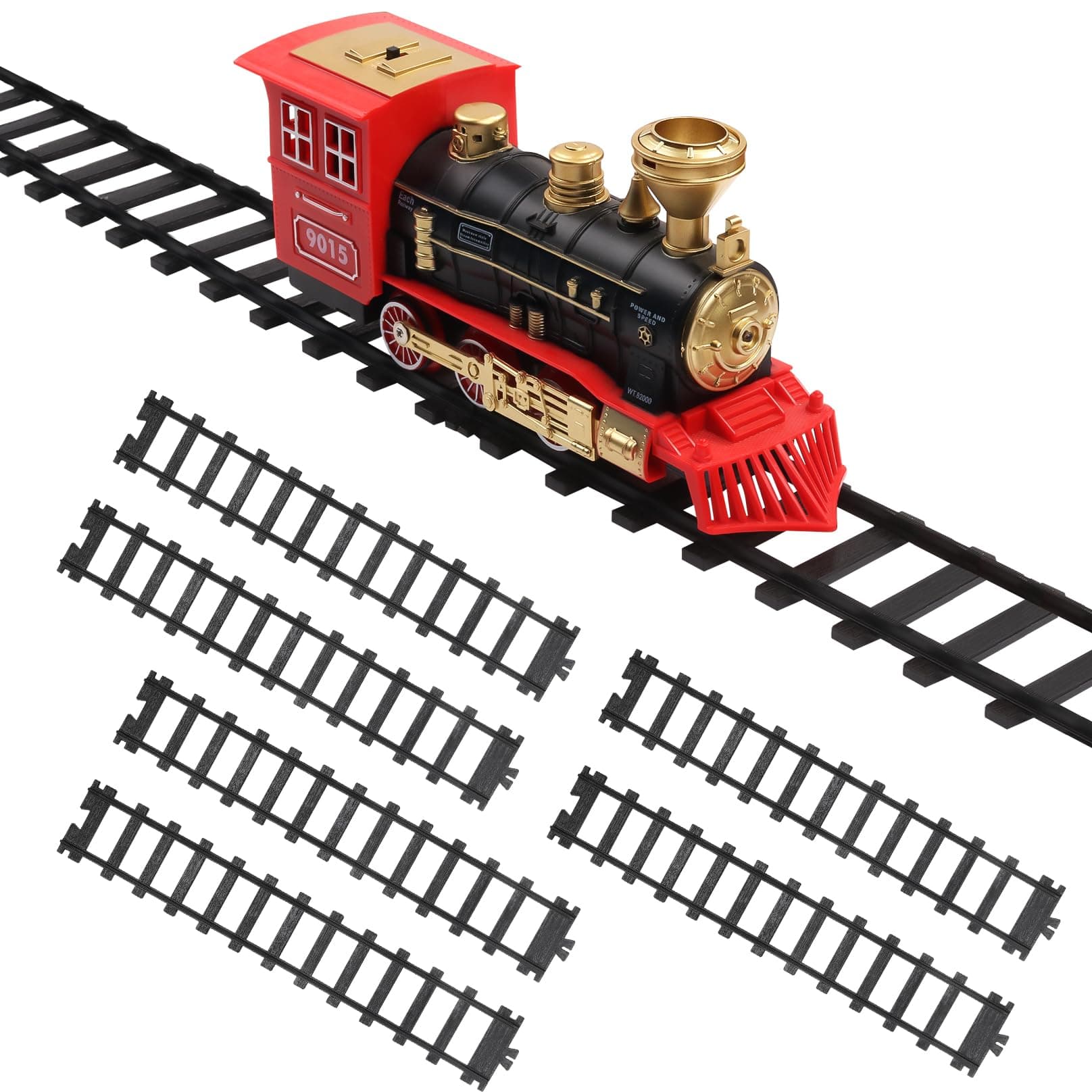 Hot Bee 6 Pcs Train Tracks Accessories Straight Train Track Railroad Building Toy Railway Rail with Snaps 9015 Trains Set,Gifts for 3 4 5 6 7 8+ Year Old Kids (Size:6cm-2.36in)