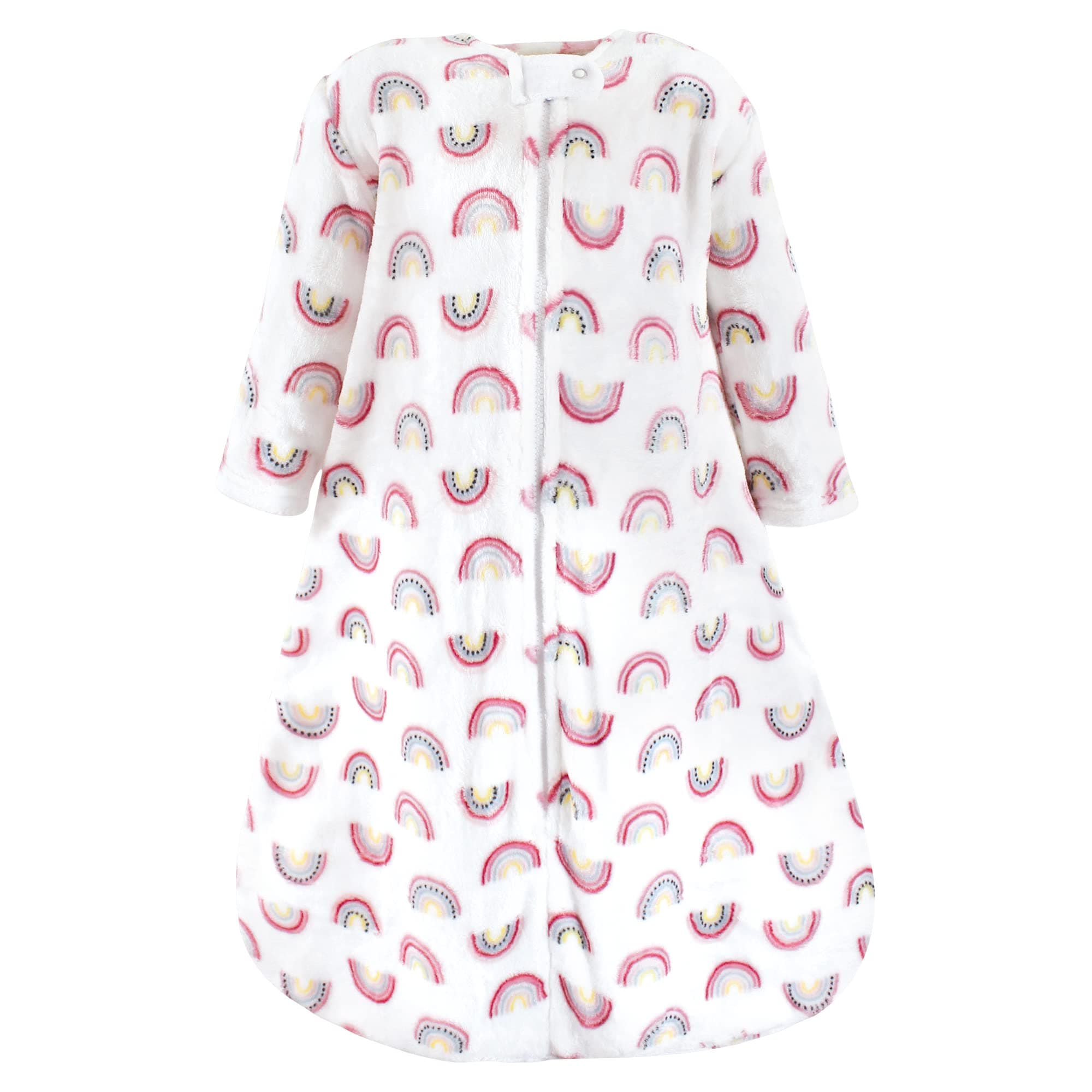 Hudson Baby Unisex Baby Plush Sleeping Bag, Sack, Blanket, Long-Sleeve Modern Rainbow, 12-18 Months