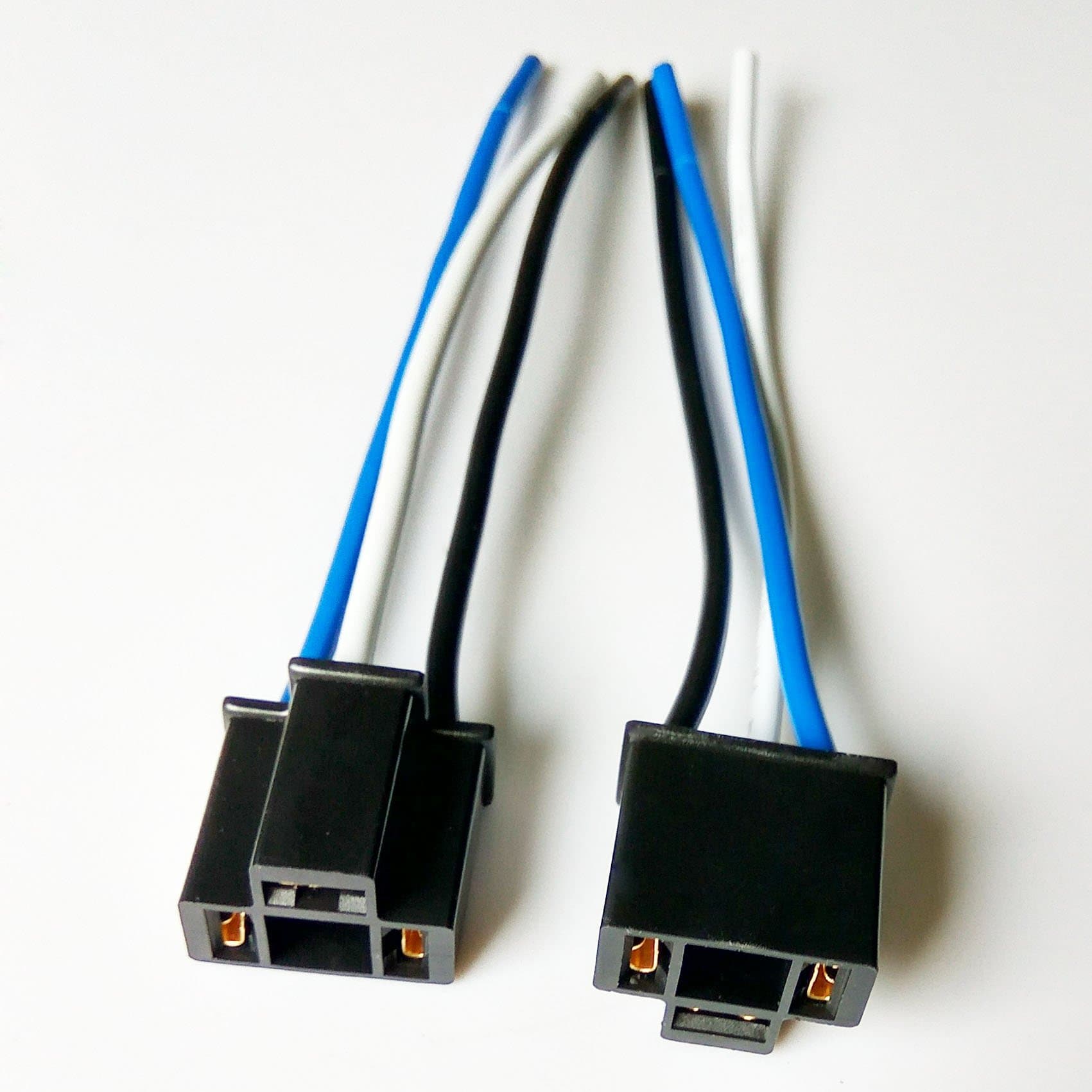 BYOPTO 2 Pcs (H4/9003/HB2/HS1 Female Nylon) Car Auto Truck Headlight Fog Brake Turn Signal Light Bulb Socket Holder Replacement Connector Wire Harness