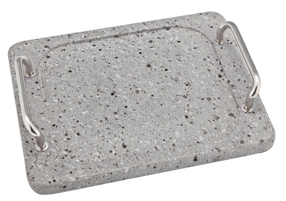 Ikenaga Ironwork Lava Rock Plate, Made in Japan, For Gas Stoves, Gray, Size: Approx. 9.8 x 8.0 x 2.0 inches (25.1 x 20.2 x 5.1 cm)