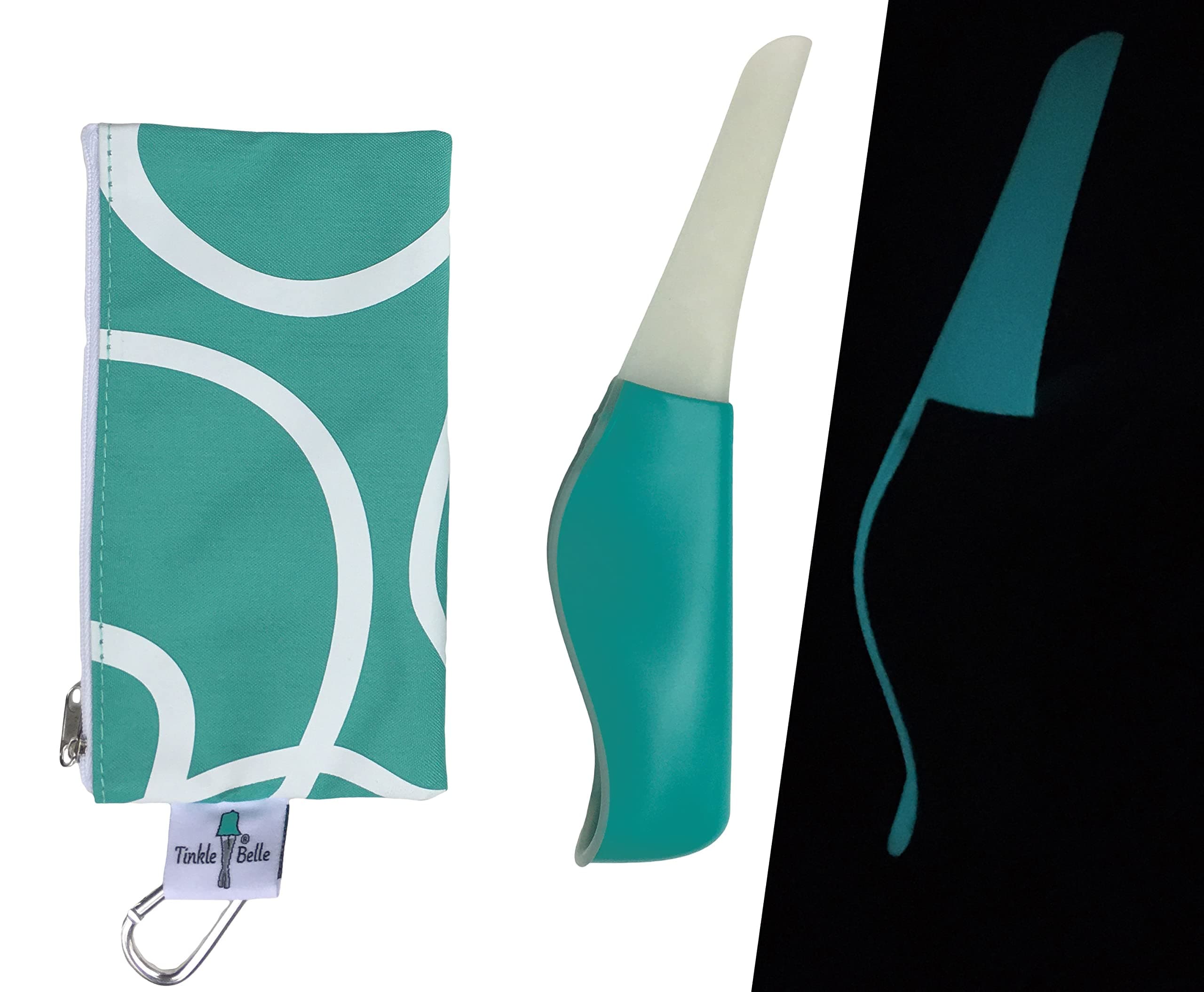 Glow in The Dark Tinkle Belle Female Urination Device | Portable Urinal with Case! Stand to Pee While Staying Fully Clothed! Easy, Reusable for Hiking/Camping/Travel/Concerts/Festivals/Dirty Toilets