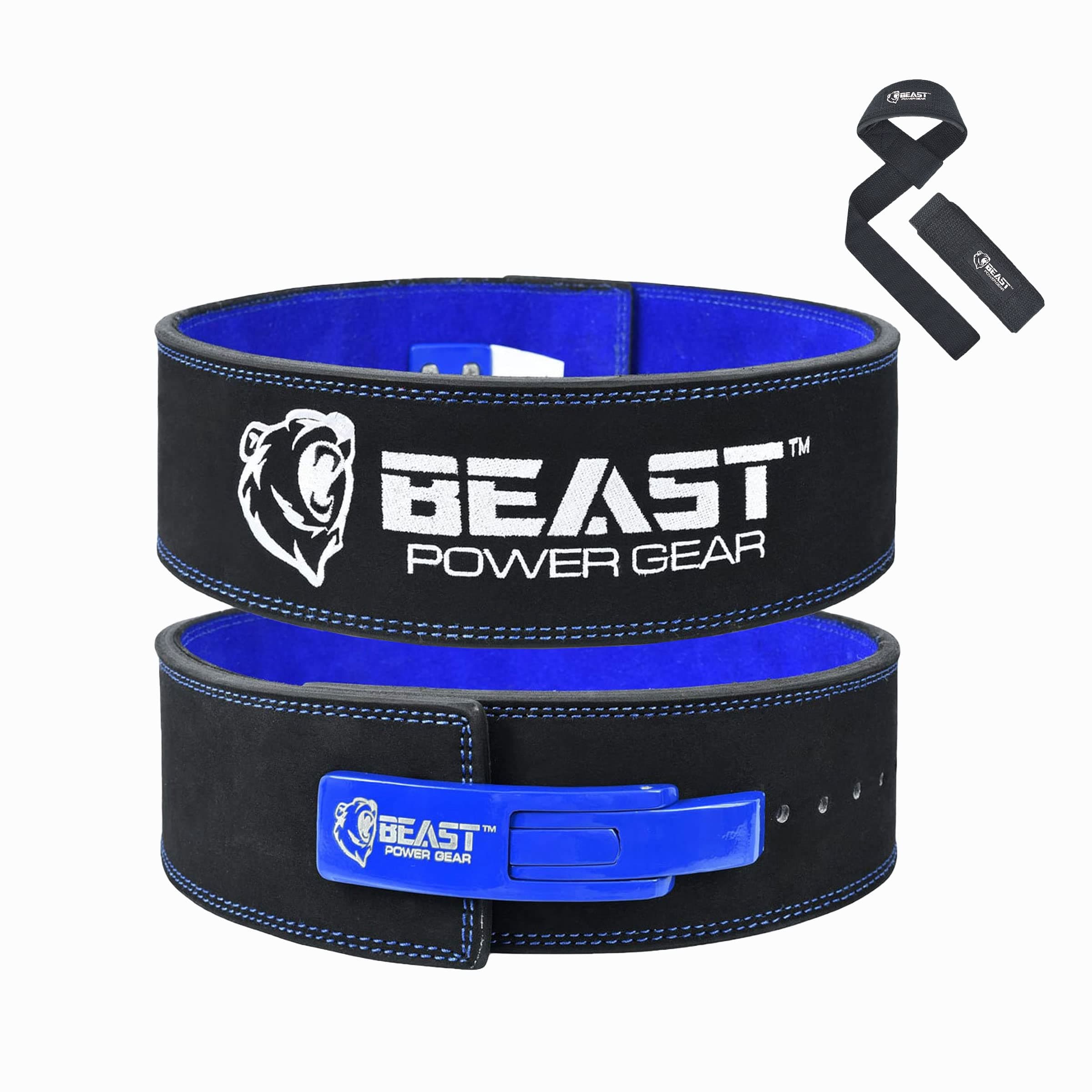 Beast Power Gear Weight Lifting Belt Lever Buckle 10MM 13MM Thick & 4 Inches Free Strap Weightlifting, Powerlifting, Deadlifts, Squats Men Women