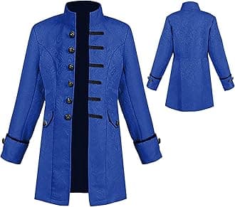 Boy Steampunk Coat Child Medieval Gothic Frock Coat Renaissance Victorian Pirate Viking Costume for Carnival Partit Cosplay Long Sleeves Vintage Boy Jacket - Child