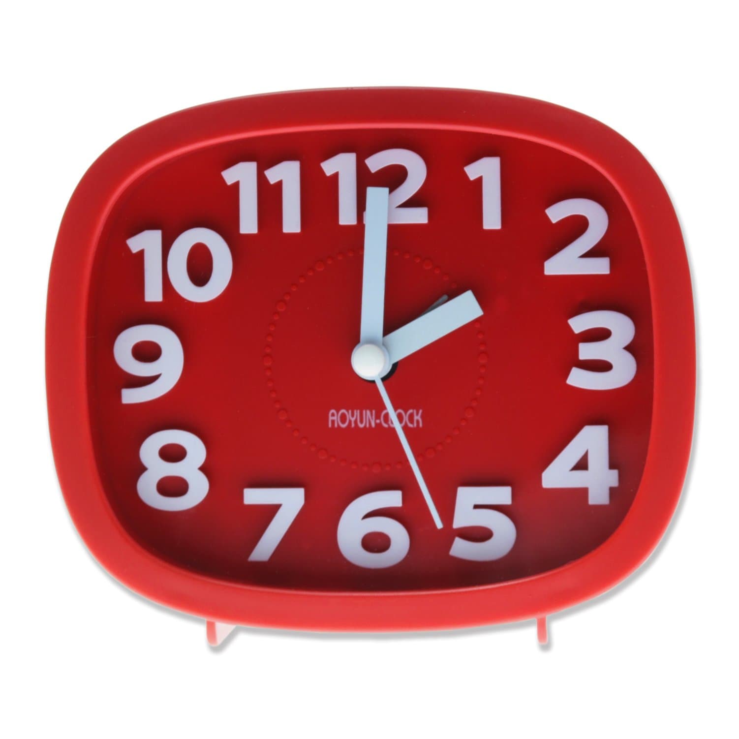 3D Modern Bedside Alarm Clock - 4-inch Rectangular Red