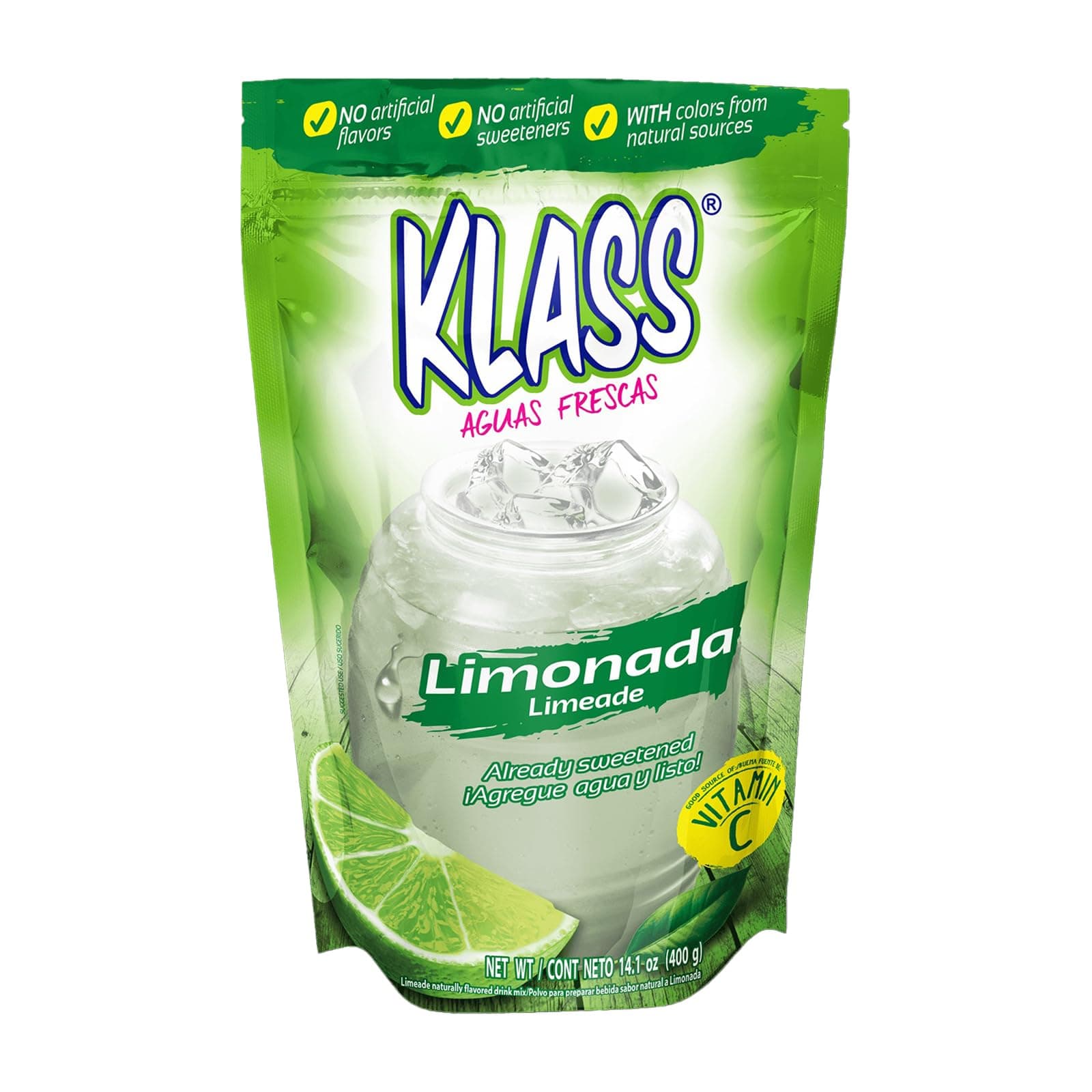 2 x 14.1oz Klass Mexican Flavored Drink Mix Powder Limonada Limeade (with Lime Juice)