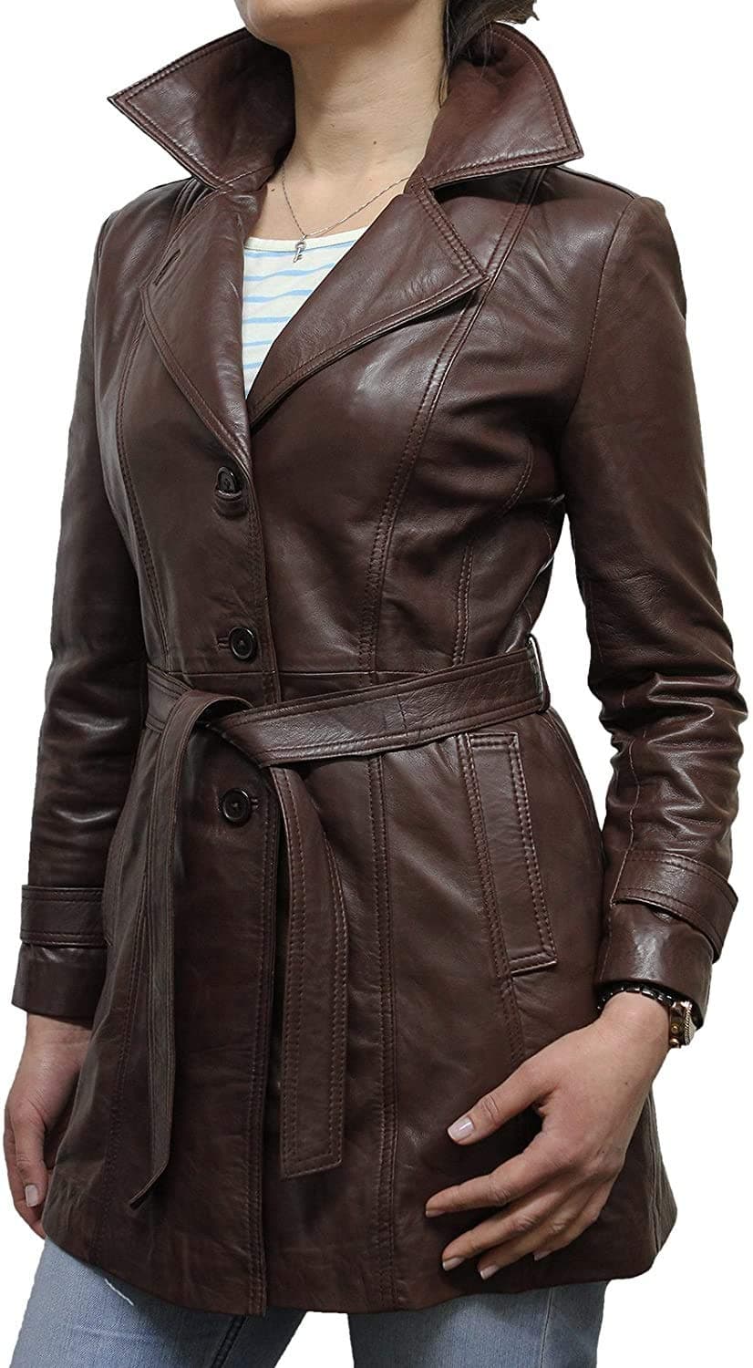 BRANDSLOCKWomens Leather Jacket Genuine Sheepskin Blazer