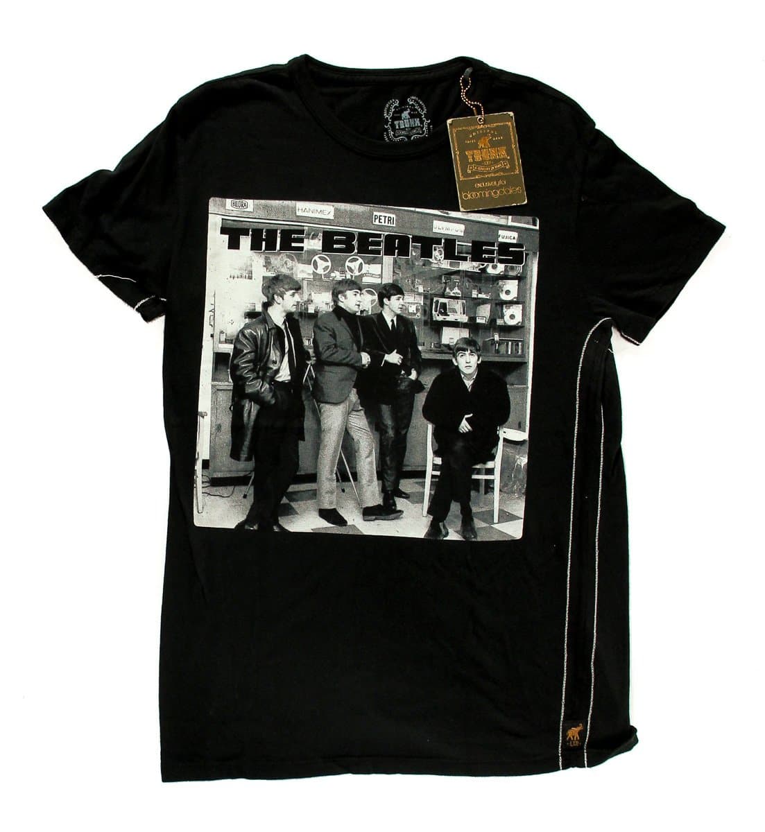 Trunk Show Men's Beatles Group Photo Graphic T-Shirt in Black Size Small