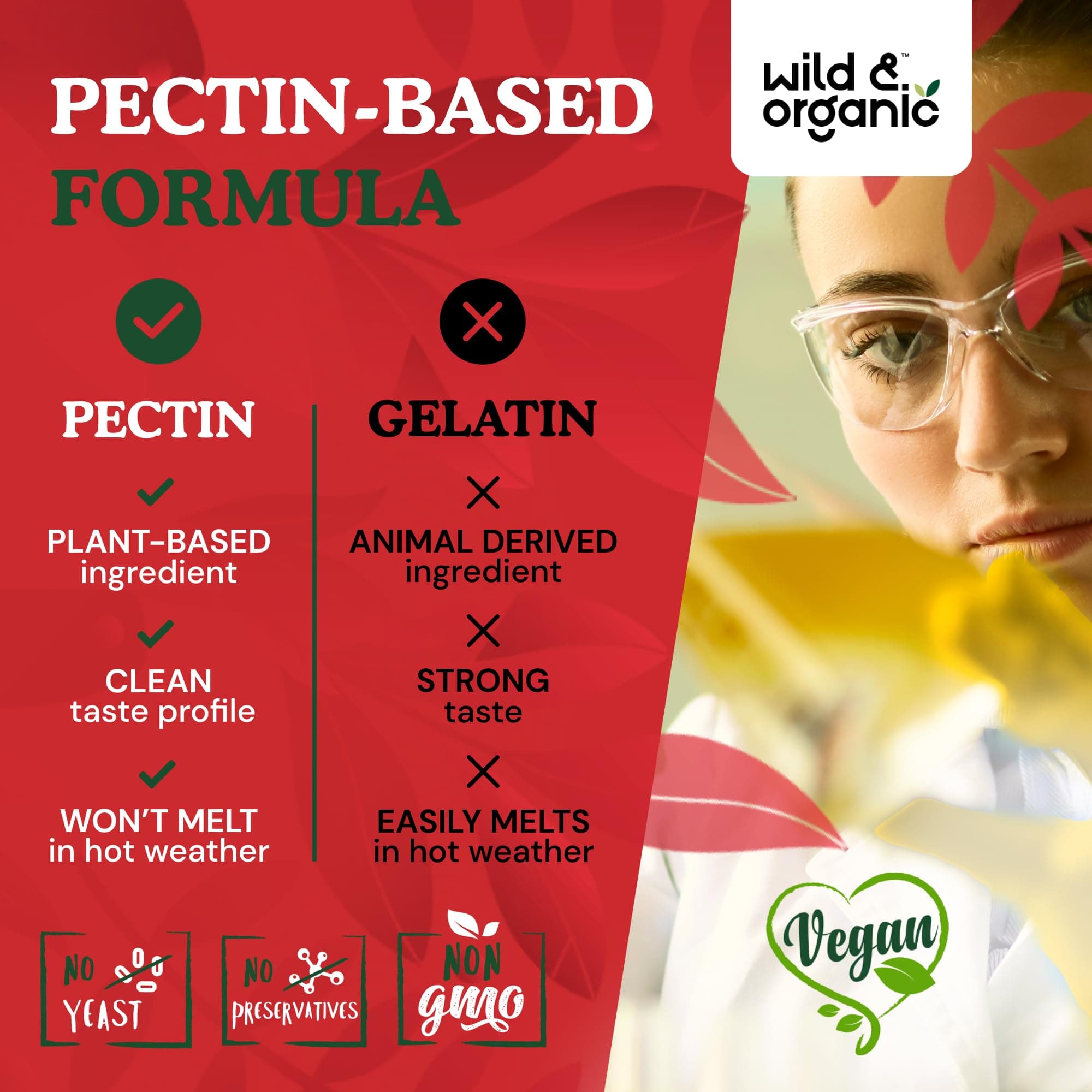 Wild & Organic L-Tyrosine Gummies 1000mg - Nootropics Brain Support Supplement Gummy - Mood Boost, Neuro Health, Memory & Focus Supplement - Stress Support & Promote Mental Alertness - 60 Chewables