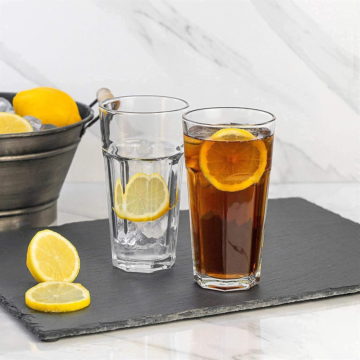 MULTI ZONE 400 ML Water Glass Tumbler Highball Glasses Clear Iced Tea and Glasses for Drinking Cocktail, Juice, Milkshake, Coke, Soda, Dishwasher Safe Pack of 2