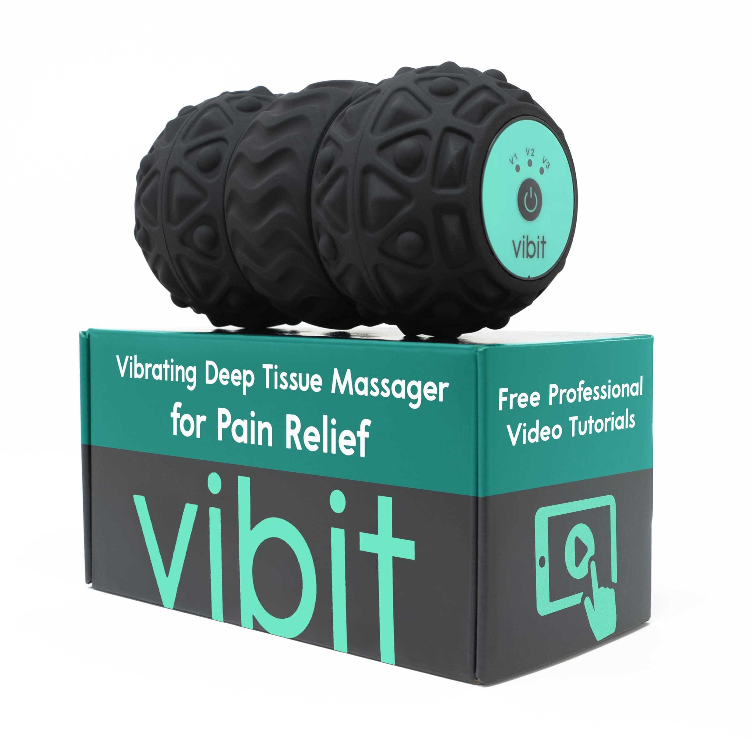 - Vibit - Vibrating Massager for Plantar Fasciitis, Pain Relief and Sciatica, Foot and Body Portable Massage Roller, Deep Tissue Pain Relief from Feet to Neck, Electric, 3 Vibration Levels (Black)