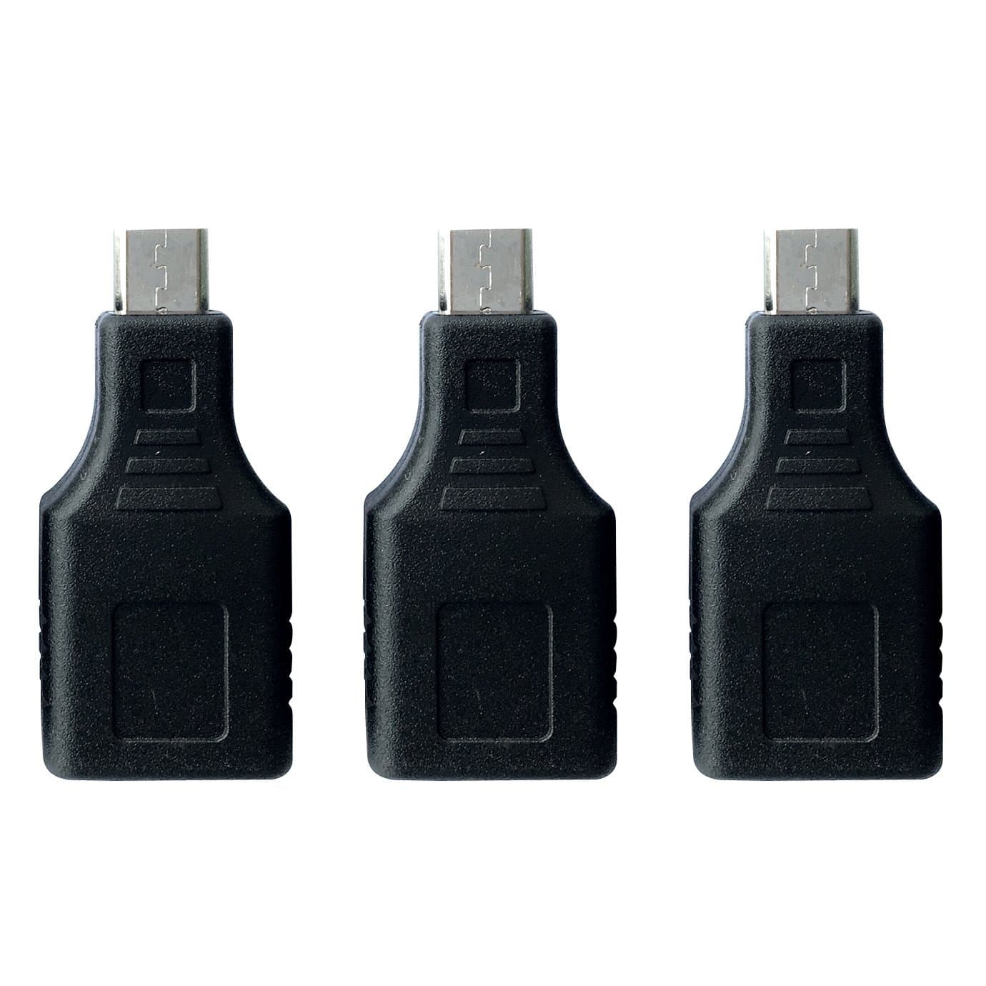 3Pack Micro USB to OTG Host / 2.0 Micro USB Male to USB Female OTG Adapter for Android Phone or Tablets