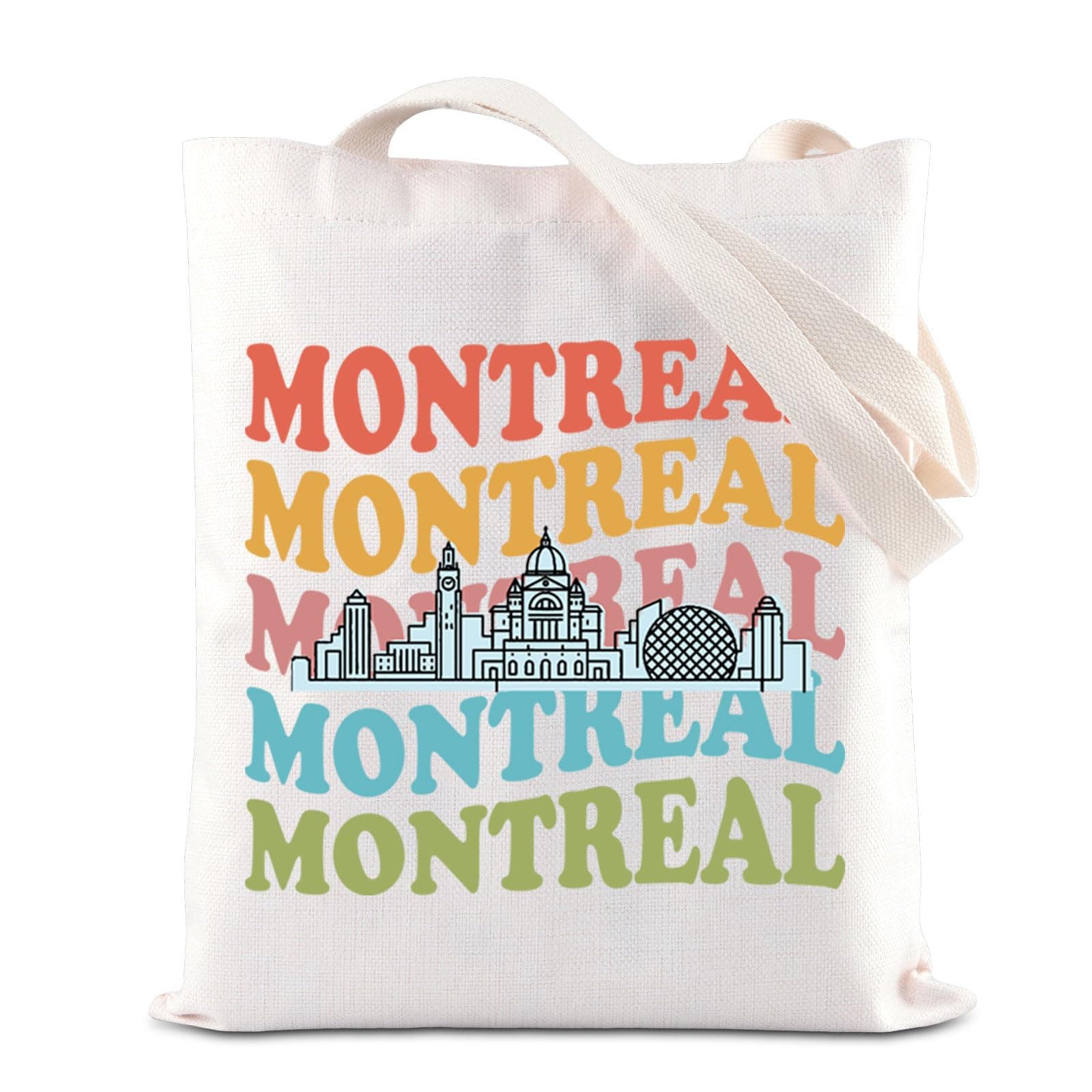 TSOTMOMontreal Skyline Line Tote Bag Canada City Vacation Souvenir Canadian Reusable Shoulder Bag Montreal Cityscape Gift