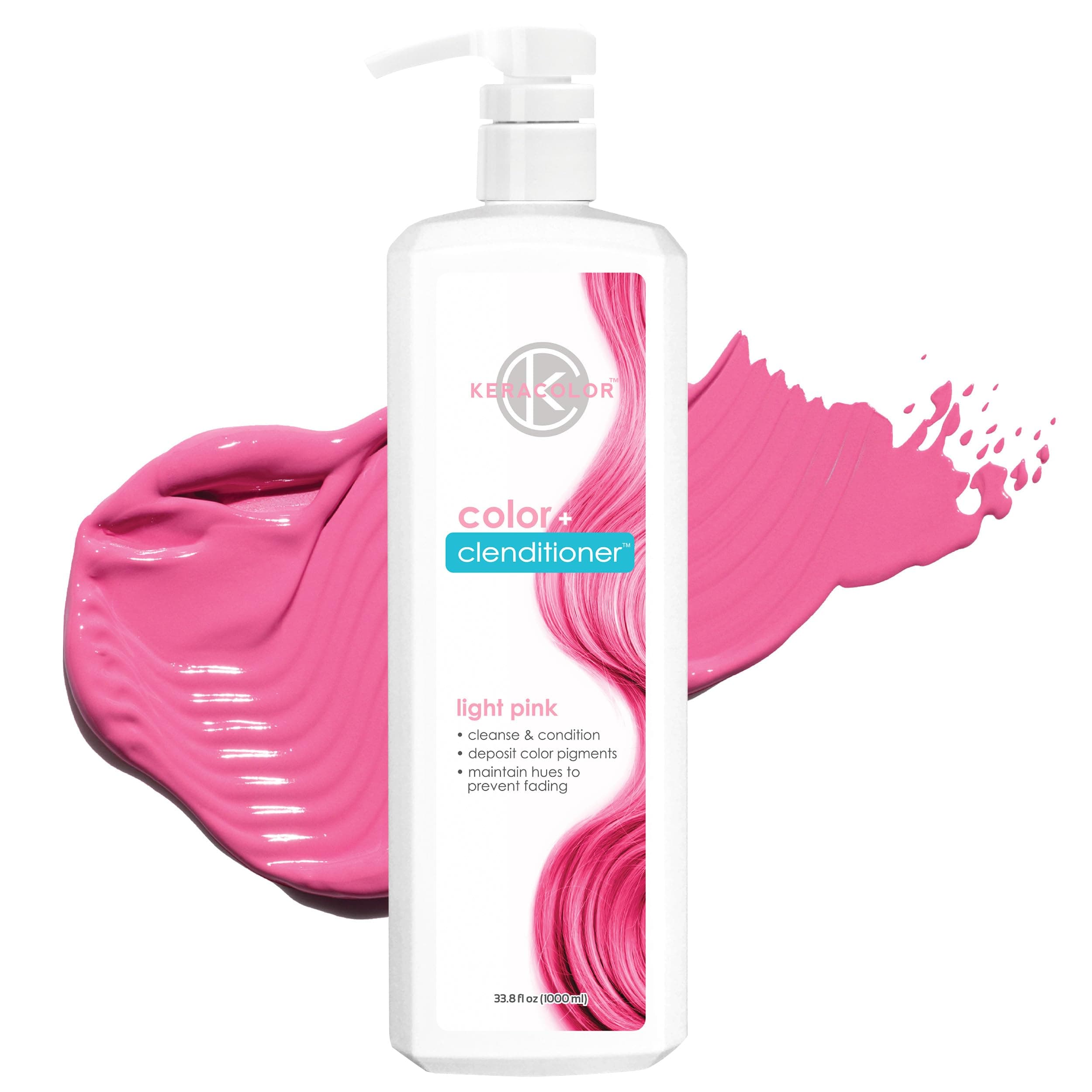 Keracolor Clenditioner LIGHT PINK Hair Dye - Semi Permanent Hair Color Depositing Conditioner, Cruelty-free, 33.8 Fl. Oz.