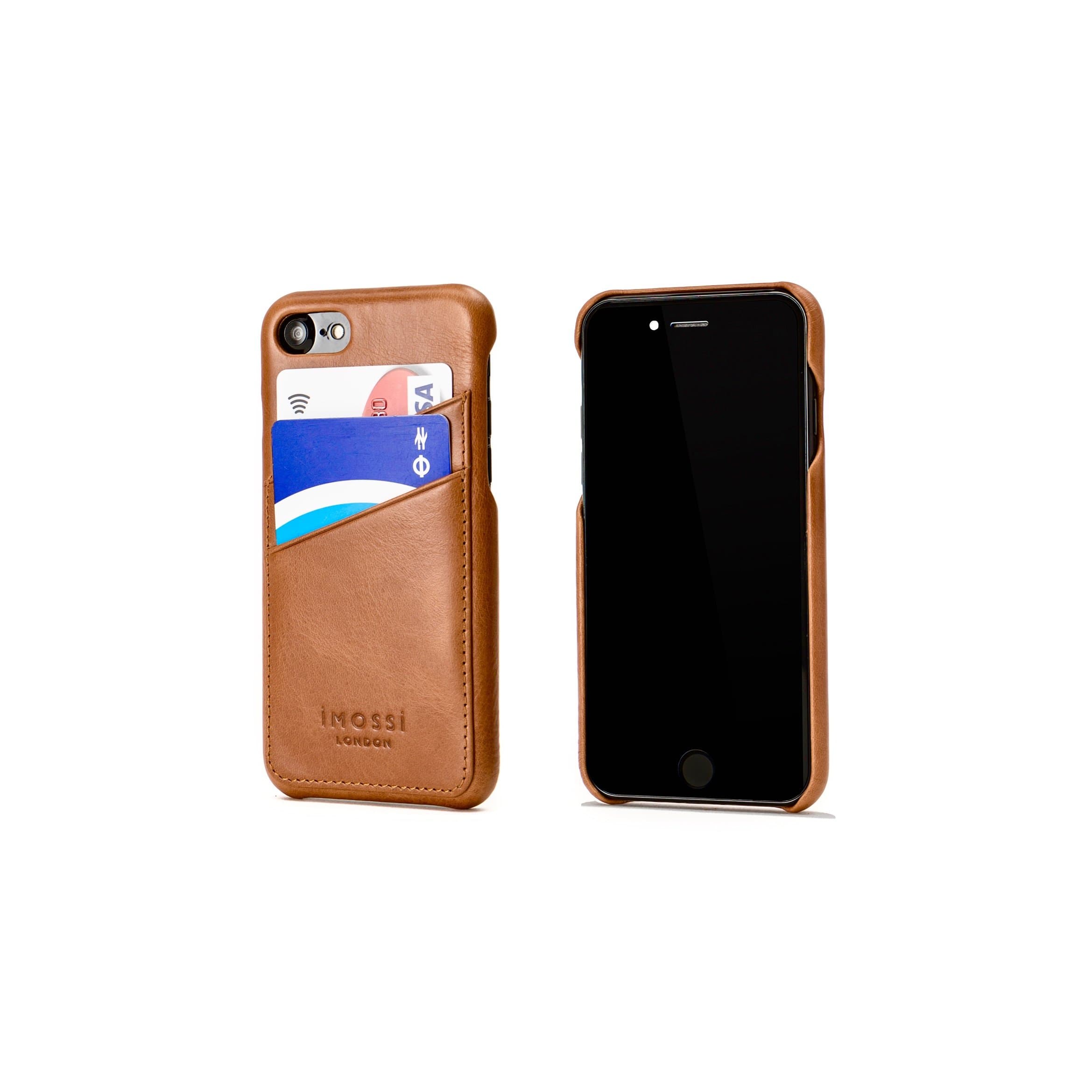 imossi London Apple iPhone 7 Leather Phone Case Brown