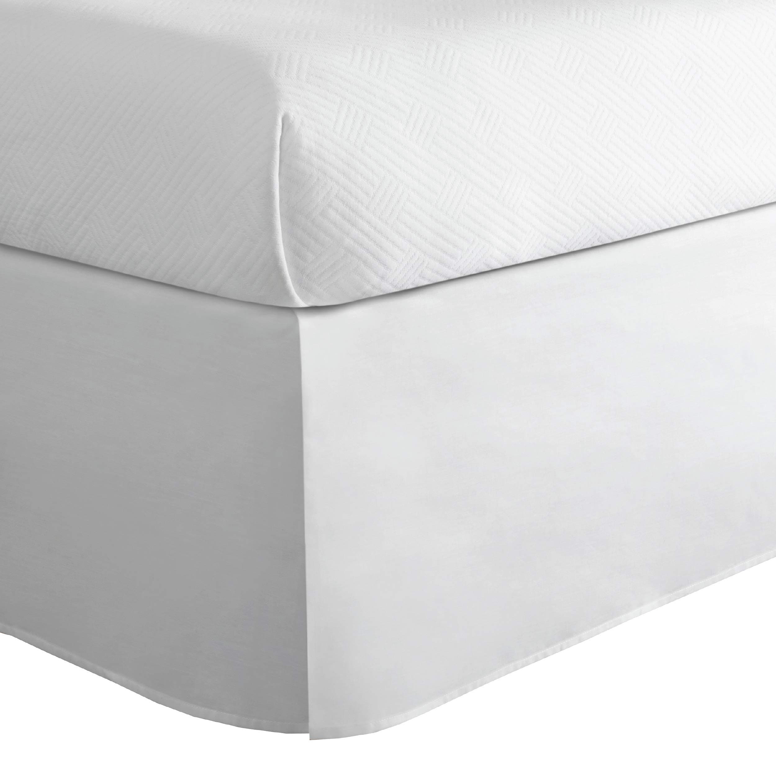 TODAY'S HOME Cotton Blend Bed Skirt Dust Ruffle Classic Tailored Styling 14" Drop King white TOH24914WHIT04