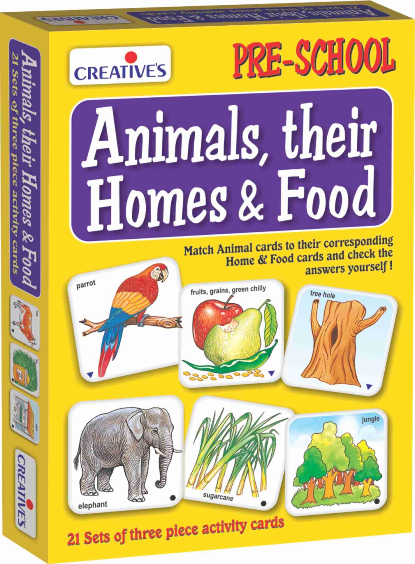 Creative Educational - CRE0621 Animals, Their Homes And Foods (Multi-Color, 63 Pieces)