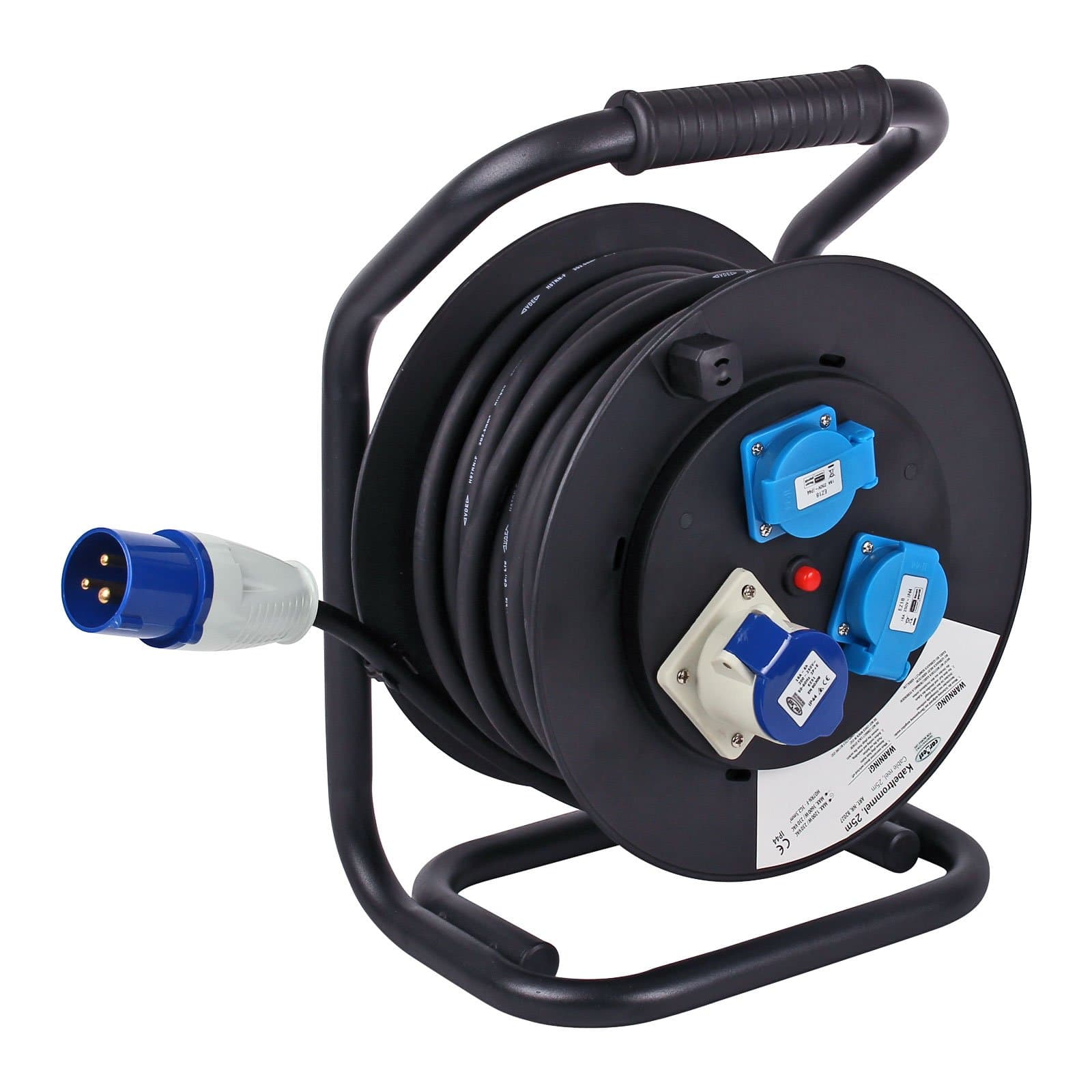 Carbest CEE Camping – Cable Reel 25 Metre 2.5 mm, 3600 Watt 16 A Thermal Circuit Breaker IP44 I