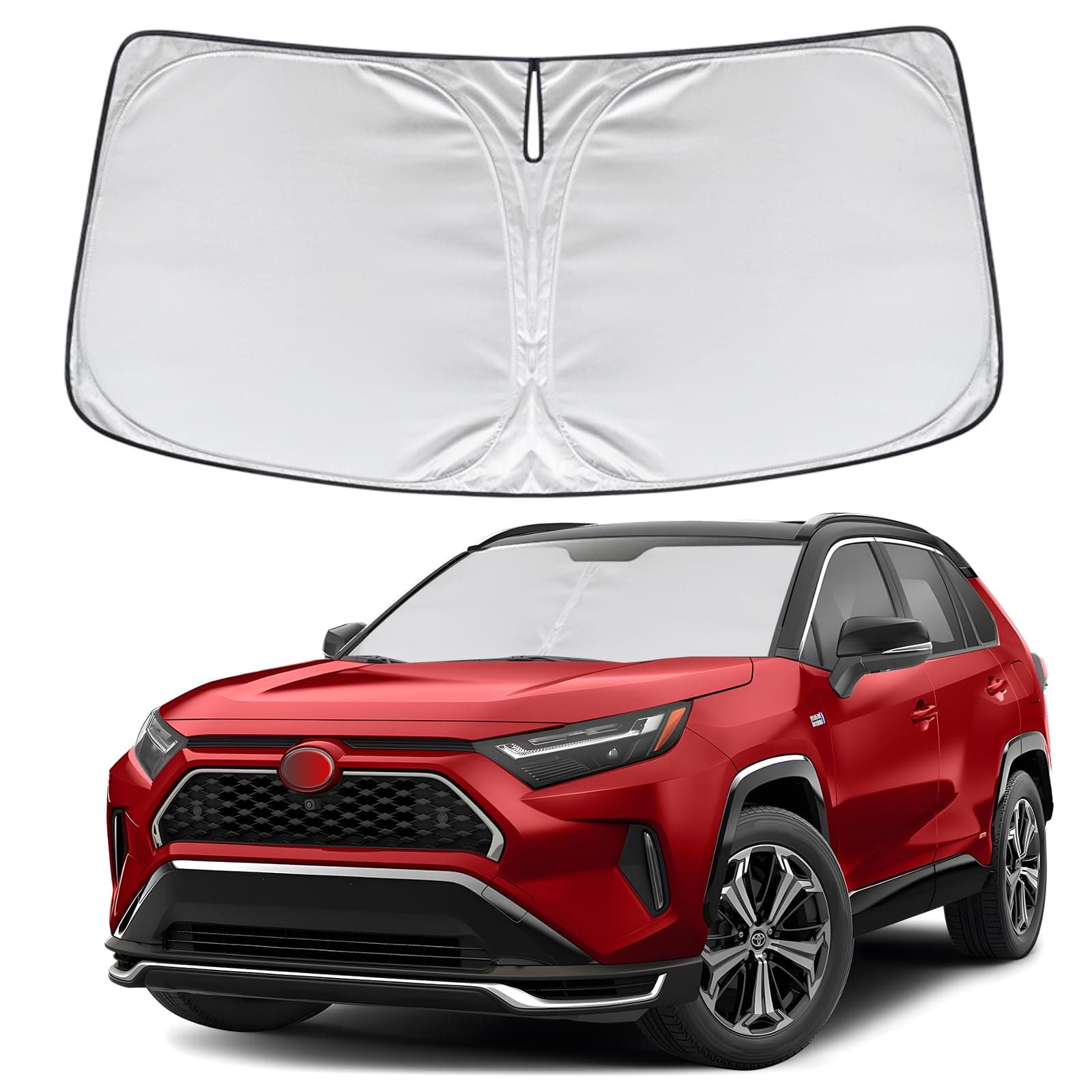KAYZT Windshield Sun Shade for Toyota RAV4 2019-2025 RAV-4 Foldable Sunshade SUV Front Window Custom Fit Accessories