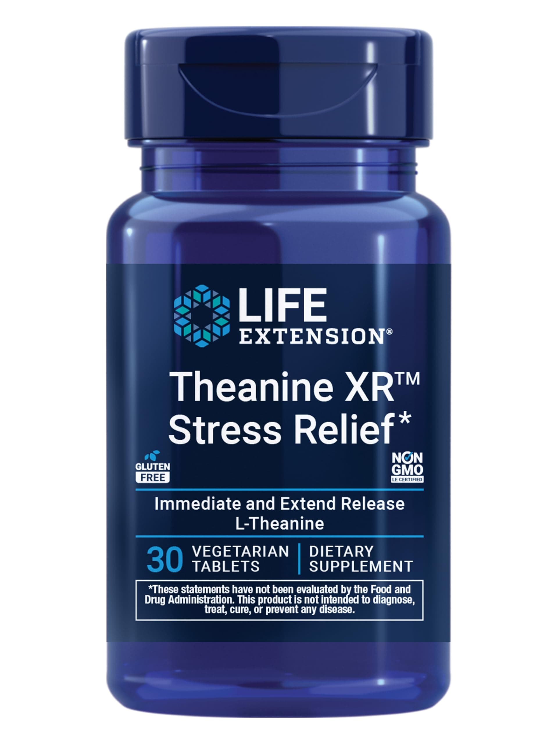 Theanine XR™ Stress Relief – L-Theanine – Promotes a Calm Response to Daytime Stress – Non-GMO, Gluten-Free, Vegetarian – 30 Tablets