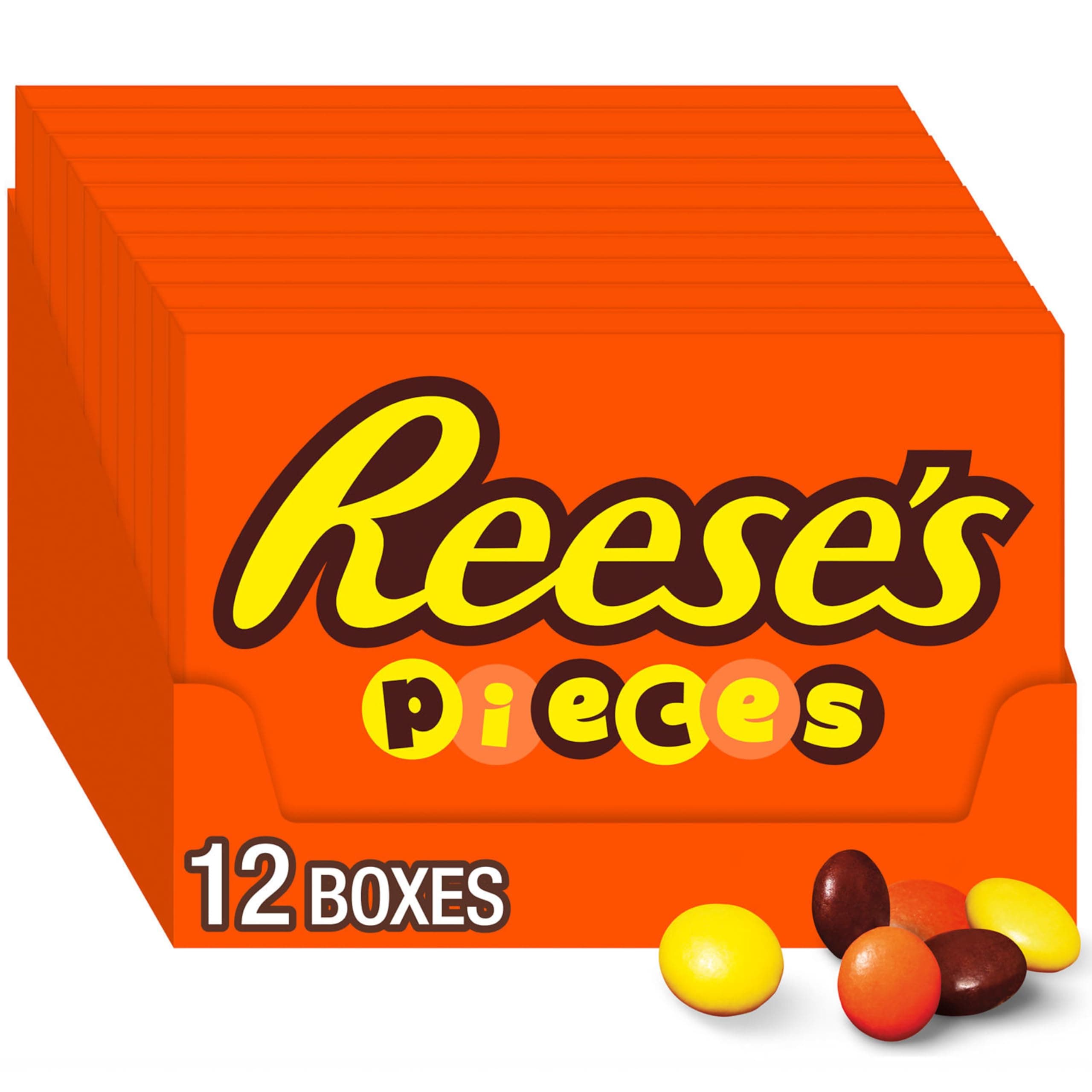 PIECES Peanut Butter in a Crunchy Shell, Candy Boxes, 4 oz (12 Count)