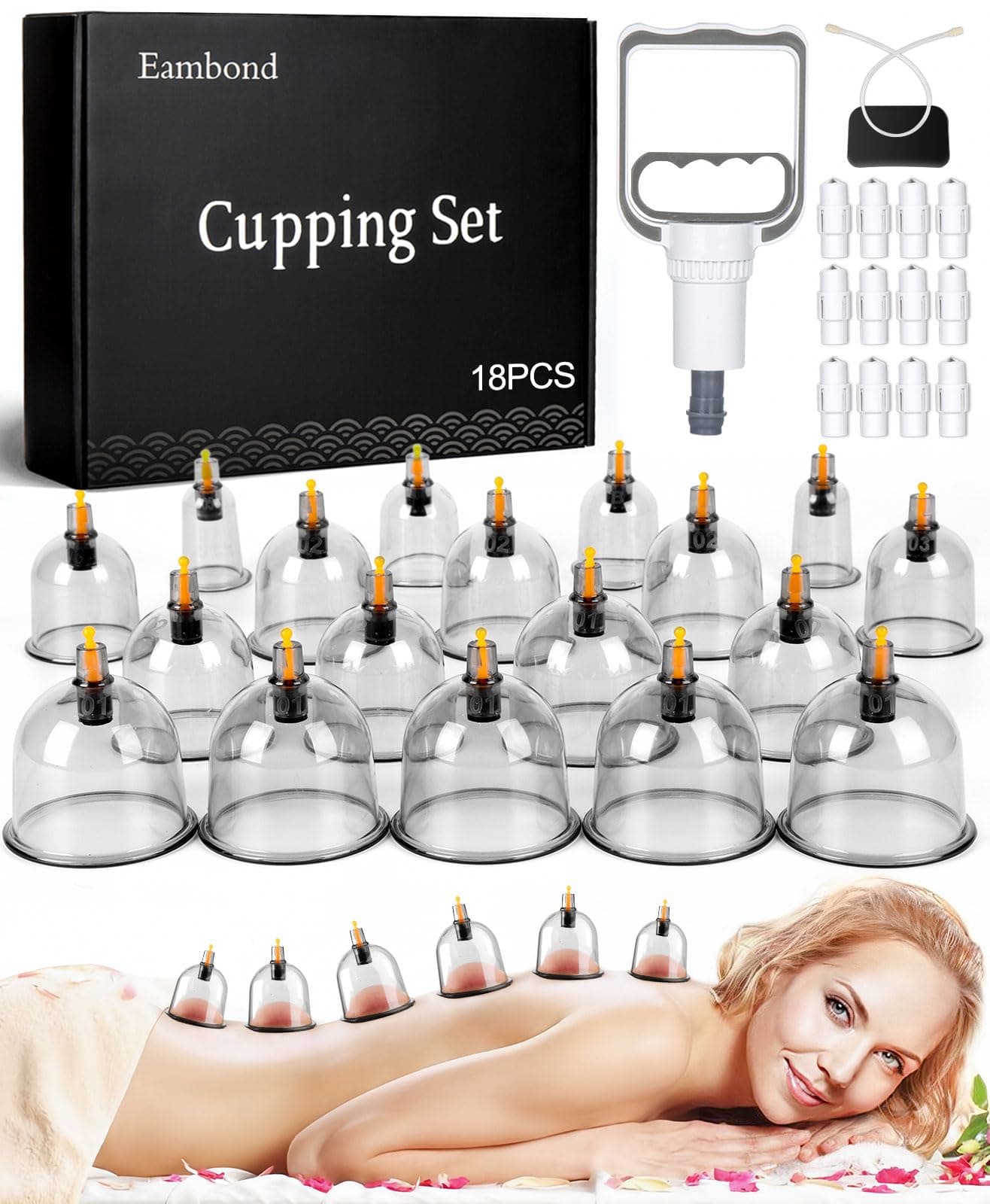 Cupping Set, Cupping Therapy Sets Massage Back, Pain Relief, Physical Therapy, Chinese Cupping kit with Vacuum Pump - Massage Cupping Cup for Massage Therapists–Improve Your Health & Wellness