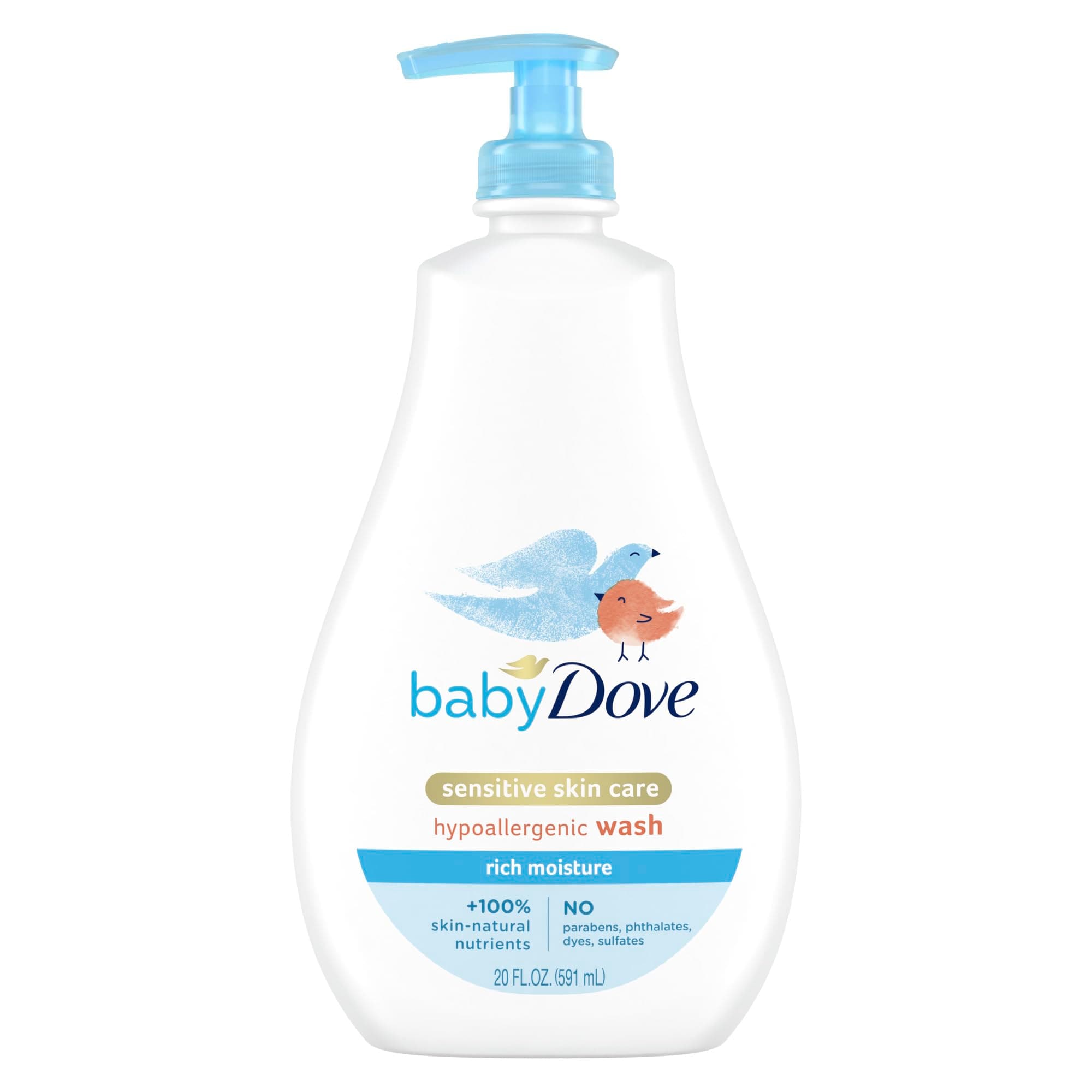 Sensitive Skin Care Baby Wash For Baby Bath Time Rich Moisture Tear-Free and Hypoallergenic, 20 oz (Packaging May Vary)