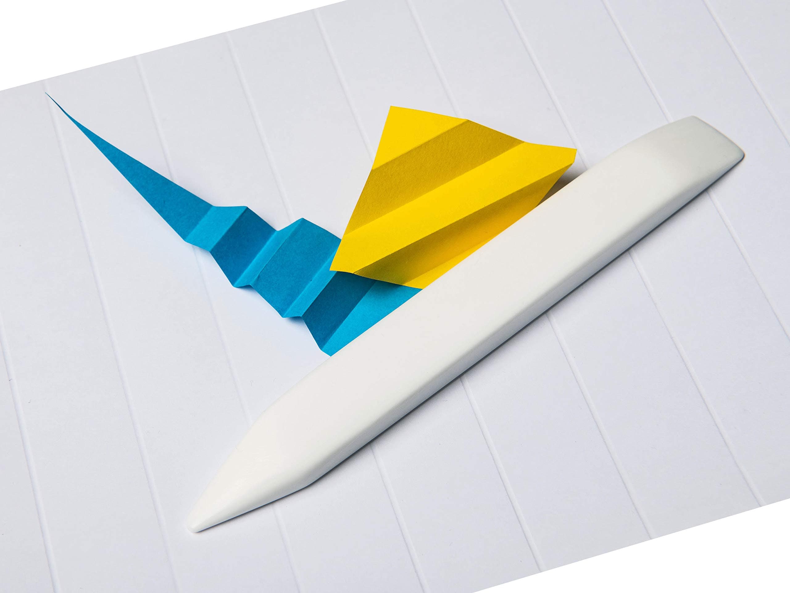 Asfroy Large Teflon Bone Folder - Large Handmade Tool, Best for Bookbinding, Origami, Paper Crafts, Scoring, Folding, Creasing. Non Scratch, Non Glaze, Non Stick. Smooth, Ergonomic and Handmade