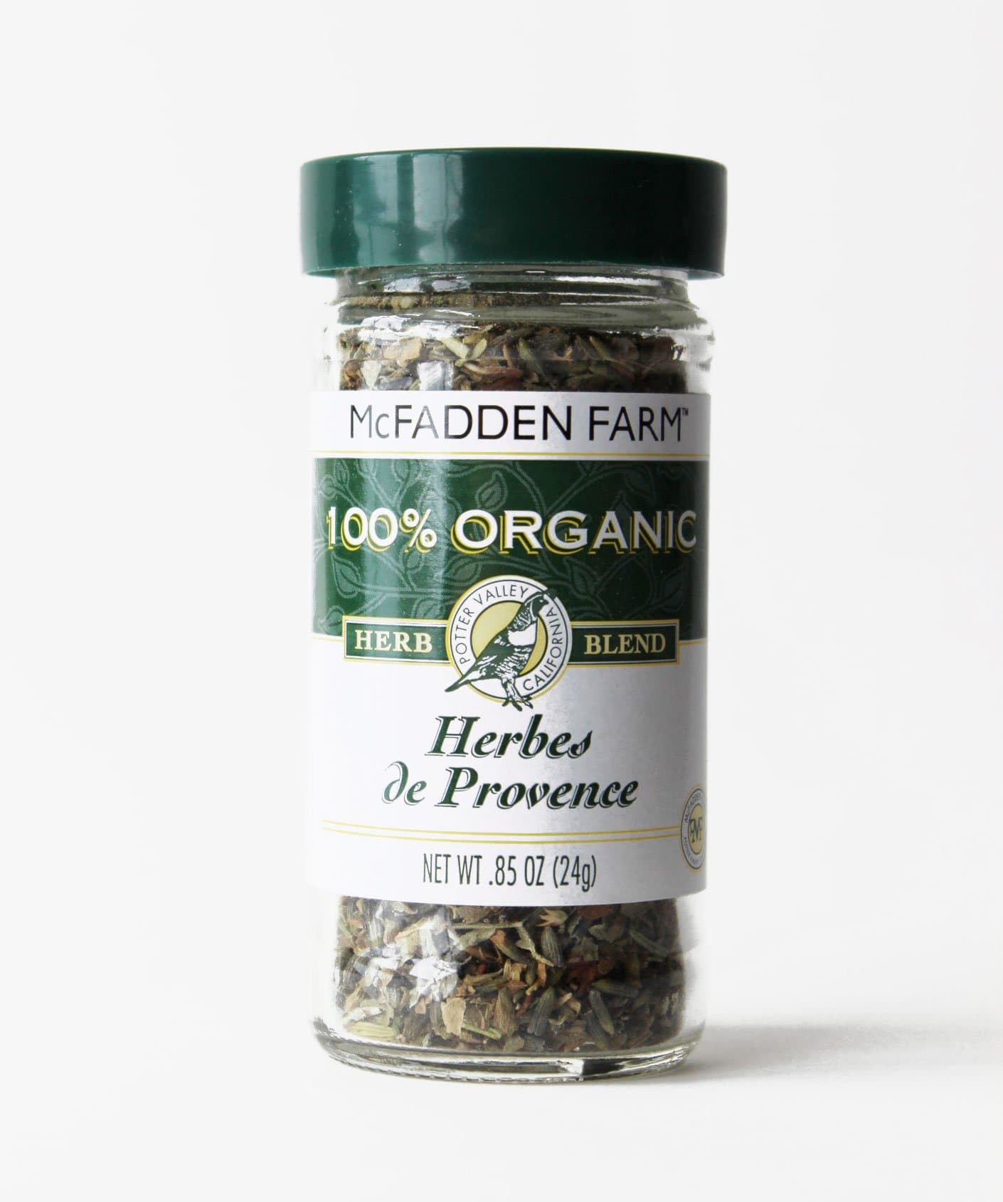 McFadden Farm Organic Herbes De Provence, Seasoning Blend, Grown and packed in U.S.A., 0.85 oz. in glass jar