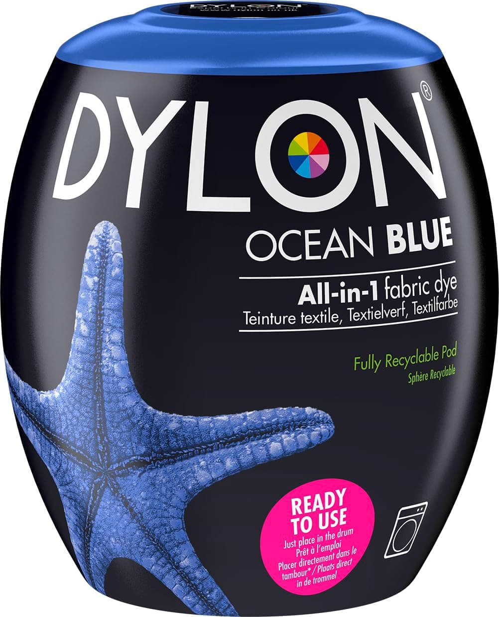 Dylon Washing Fabric Clothes Soft Furnishings Machine Dye Pod Ocean Blue 350g, 350 g (Pack of 1), 12 Ounce