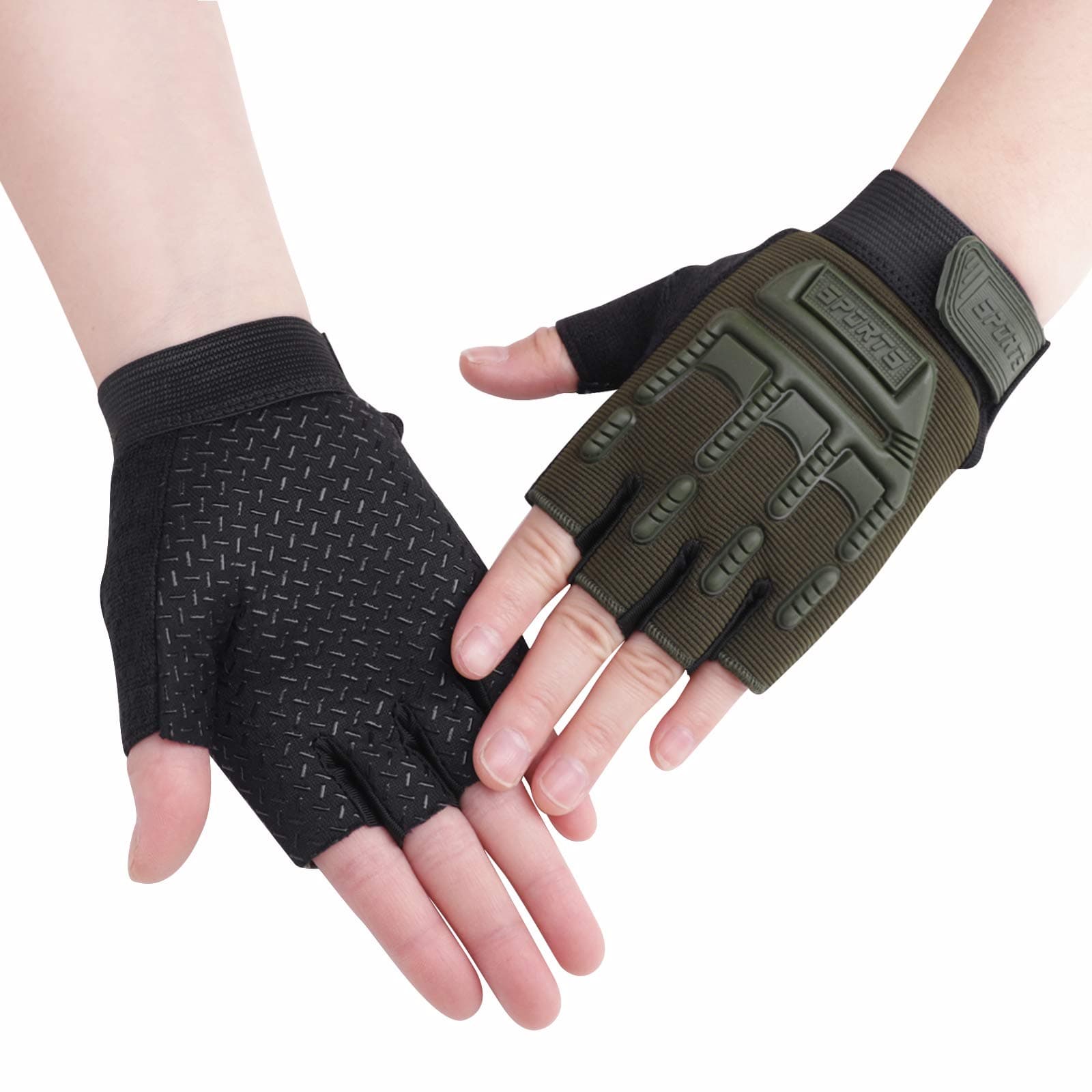 Kids Half Finger Cycling Gloves - Breathable Non Slip Bike Riding Gloves with UV Protection for Boys & Girls Aged 6-10