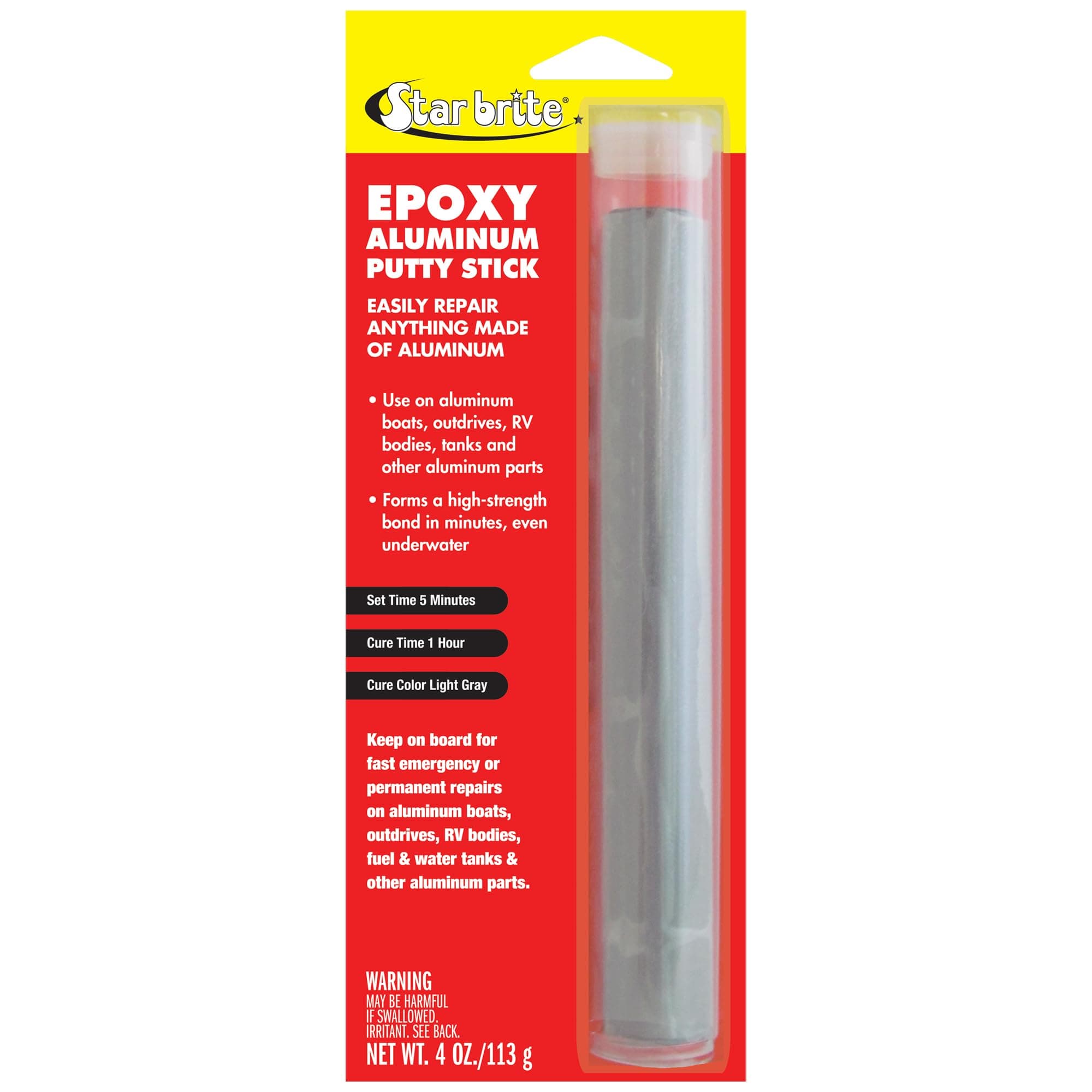 4 Oz Epoxy Putty Stick - Easy, Fast, Permanent Repairs Even Underwater - Repair Boat Hulls, Decks, Pools, Spas, Hot Tubs, Leaking Gaskets, Tanks, Gutters & More