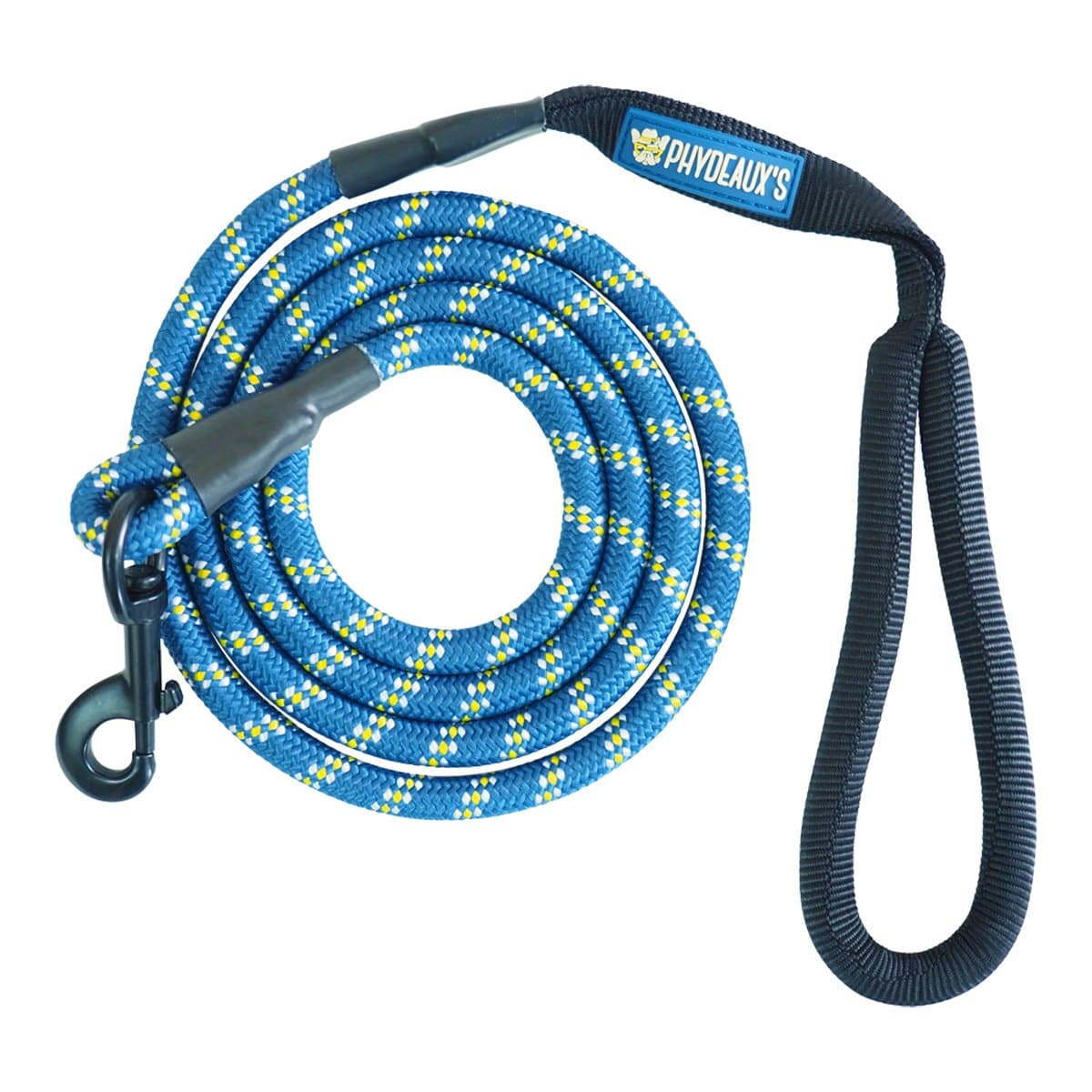 Phydeaux’s Mountain Climbing Rope Dog Leash - 6 ft Long - Premium Quality - Perfect for Medium and Large Dogs (Blue)