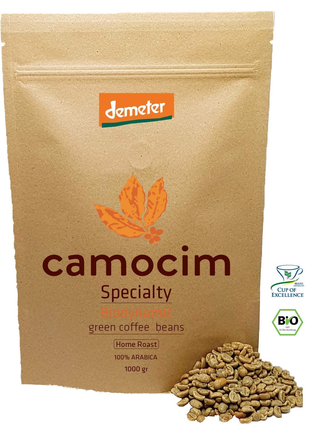 Brazilian Organic Green Coffee Beans | Specialty Microlot Yellow Caturra Arabica Variety | Single State Camocim Farm | Demeter Biodynamic Certified