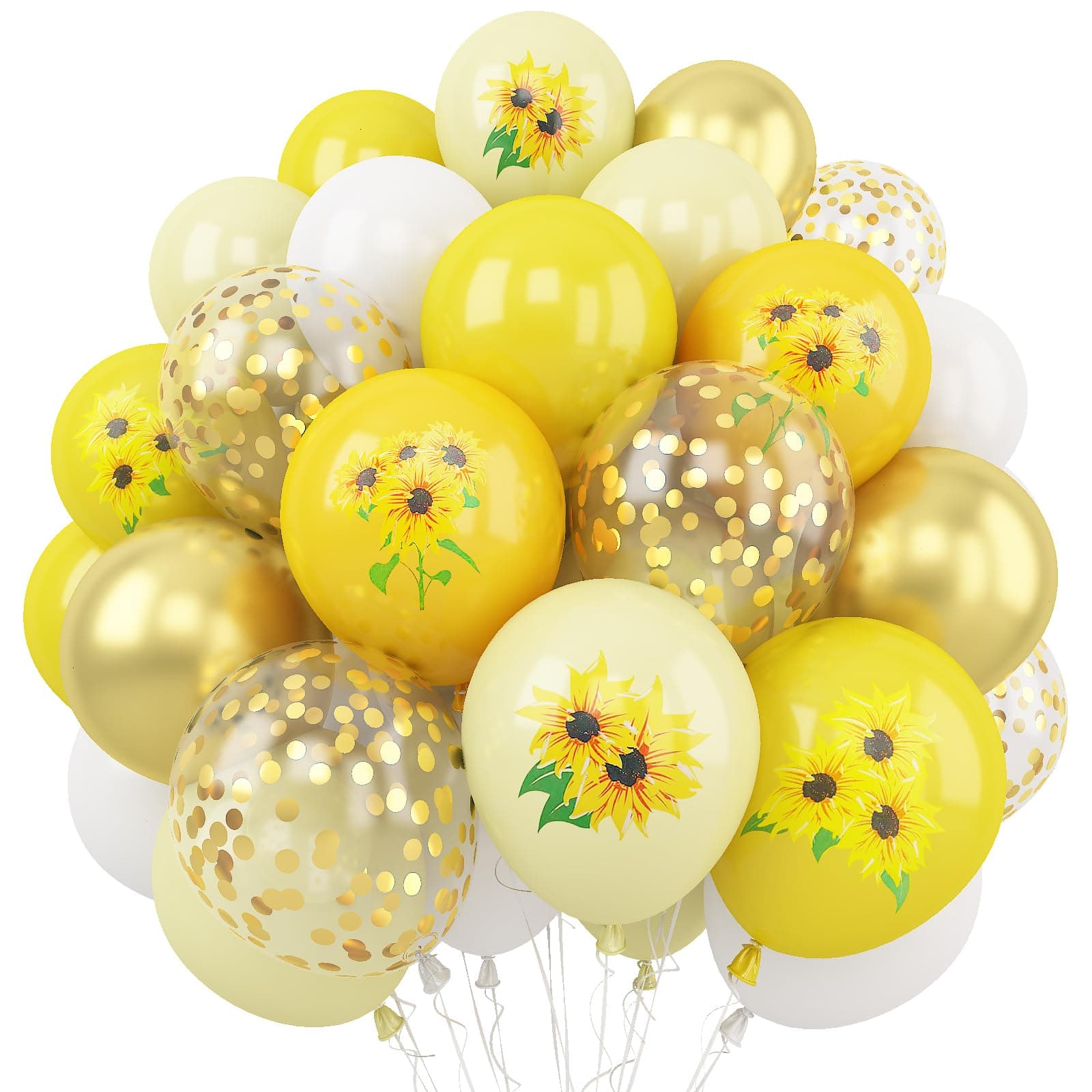 Togvu 35 Count Yellow Sunflower Balloons with Confetti for Kids Birthday, Baby ShowerCarbonfree Certified
