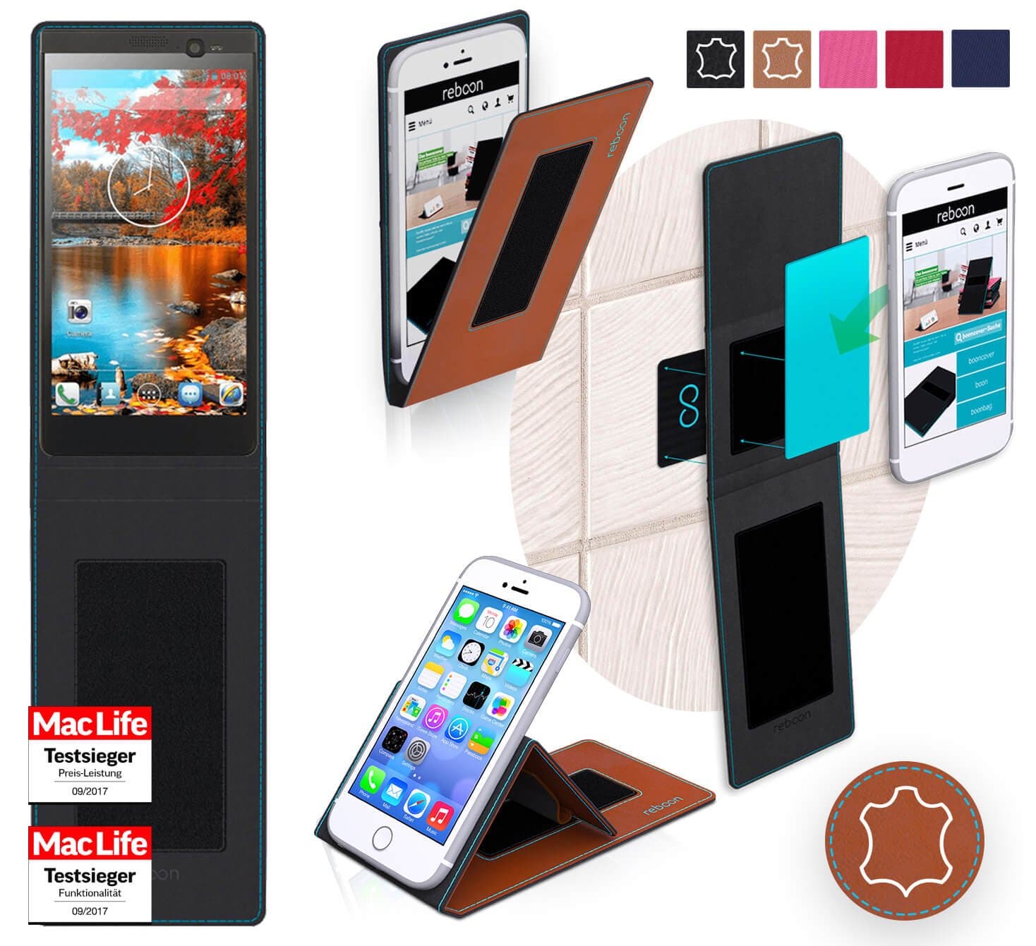 Cover for iNew i8000 Case | in Brown Leather | Multifunctional Cover Bumper