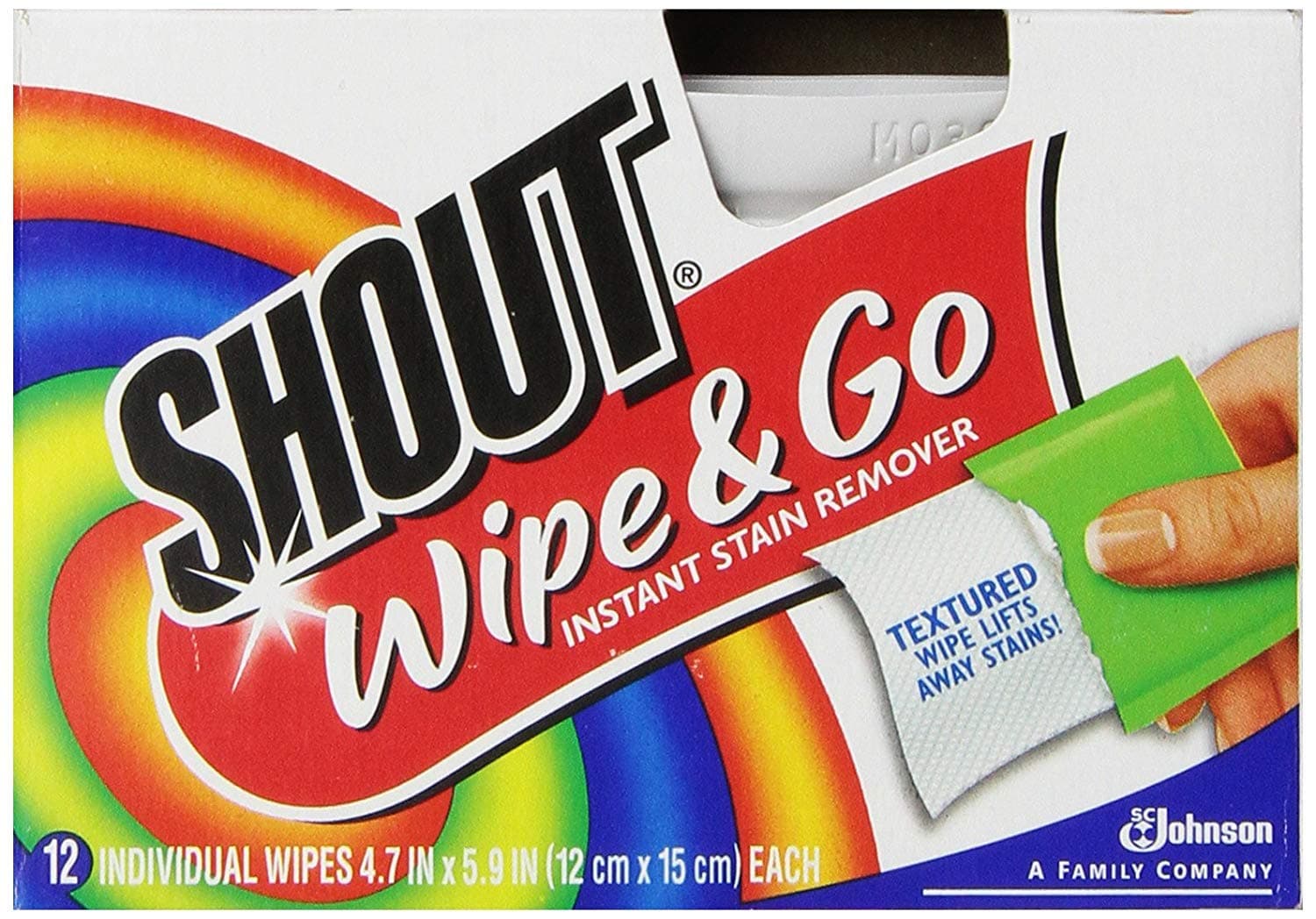 SHOUTWipe & Go Instant Stain Remover Wipes, 12 CT (12 Pack of 12), Multi