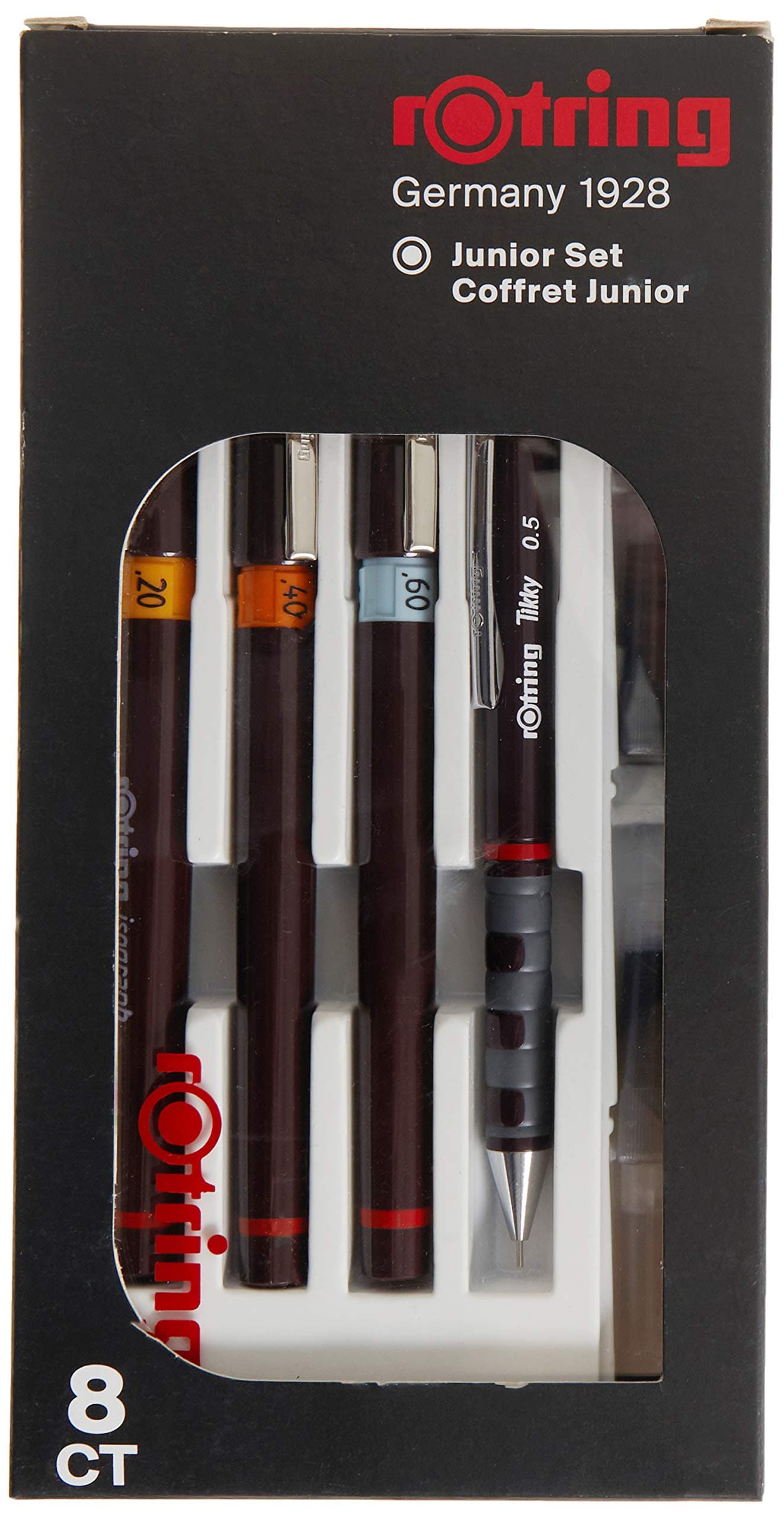 Isograph Junior Set 3X Technical Pens (0.20mm, 0.40mm, 0.60mm) + Accessories
