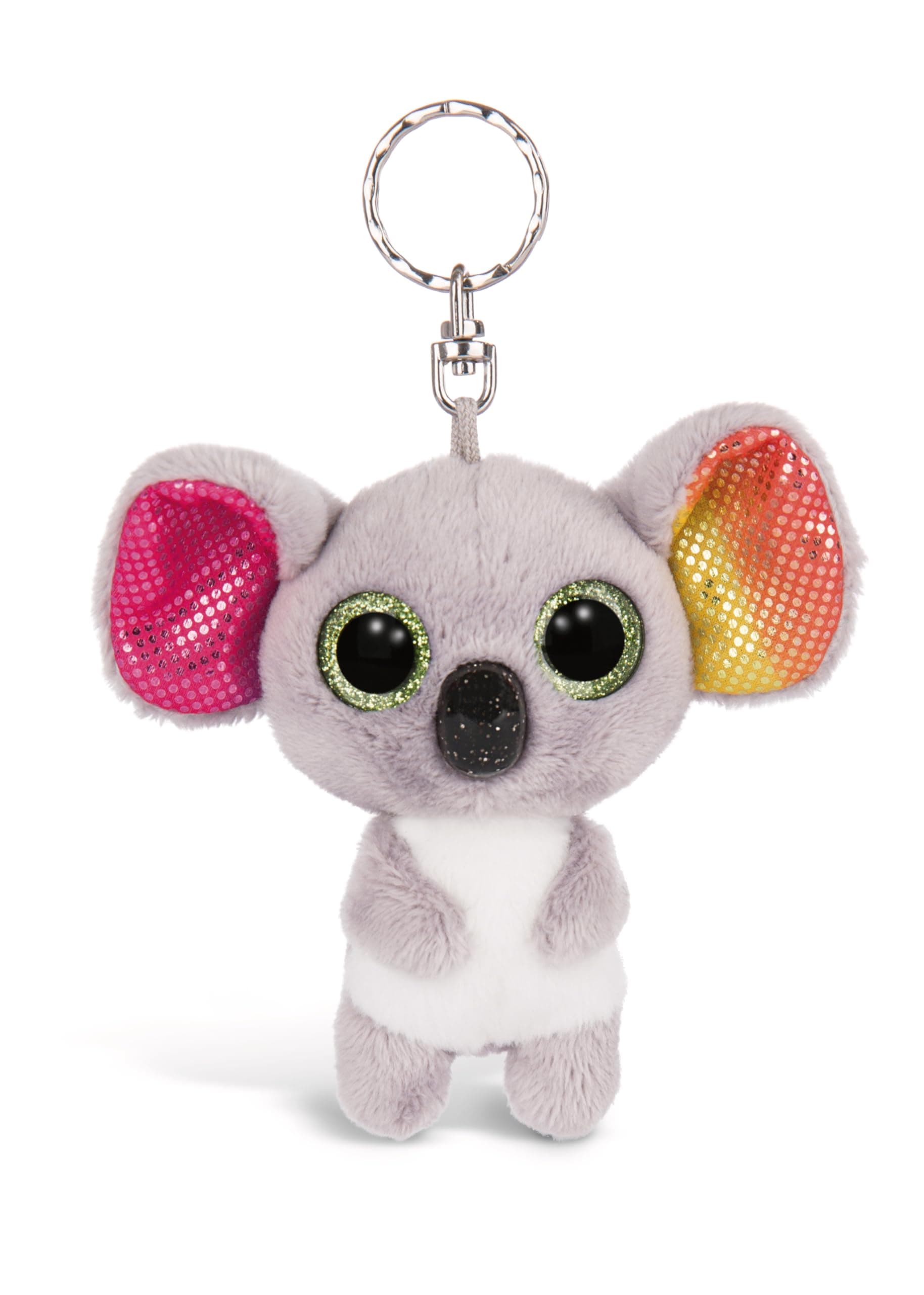 Nici 46310 Glubschis Keyring Koala Miss Crayon 9cm, Cartoon, Grey/Multi-coloure, One Size