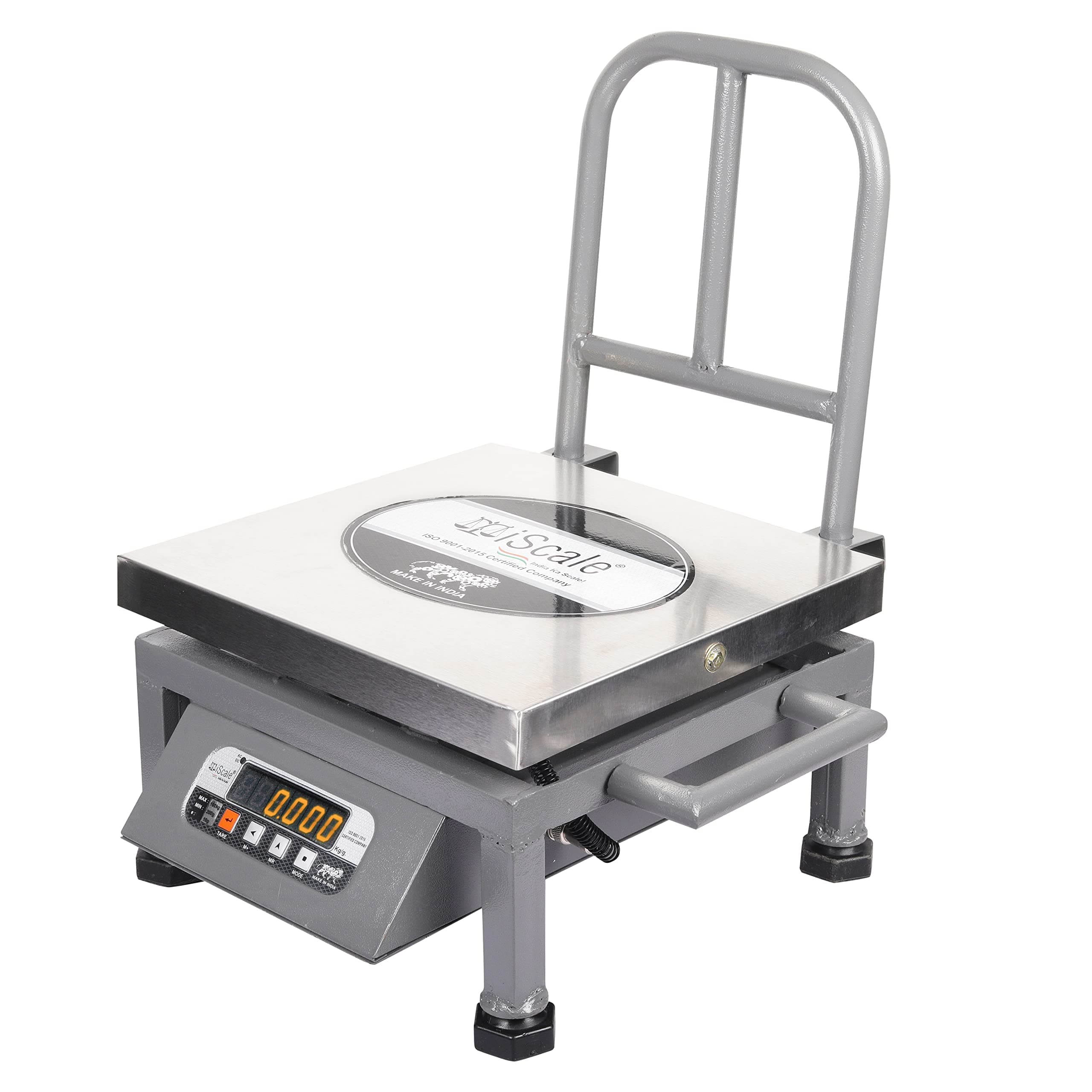 iScale i-20 Weight Capacity 100kg x 10g Accuracy, Portable/Mobile Electronic Weighing Scale with Front Back Double Red Display & Detachable Handle, Stainless Steel Pan,12x12" for all Commercial Uses