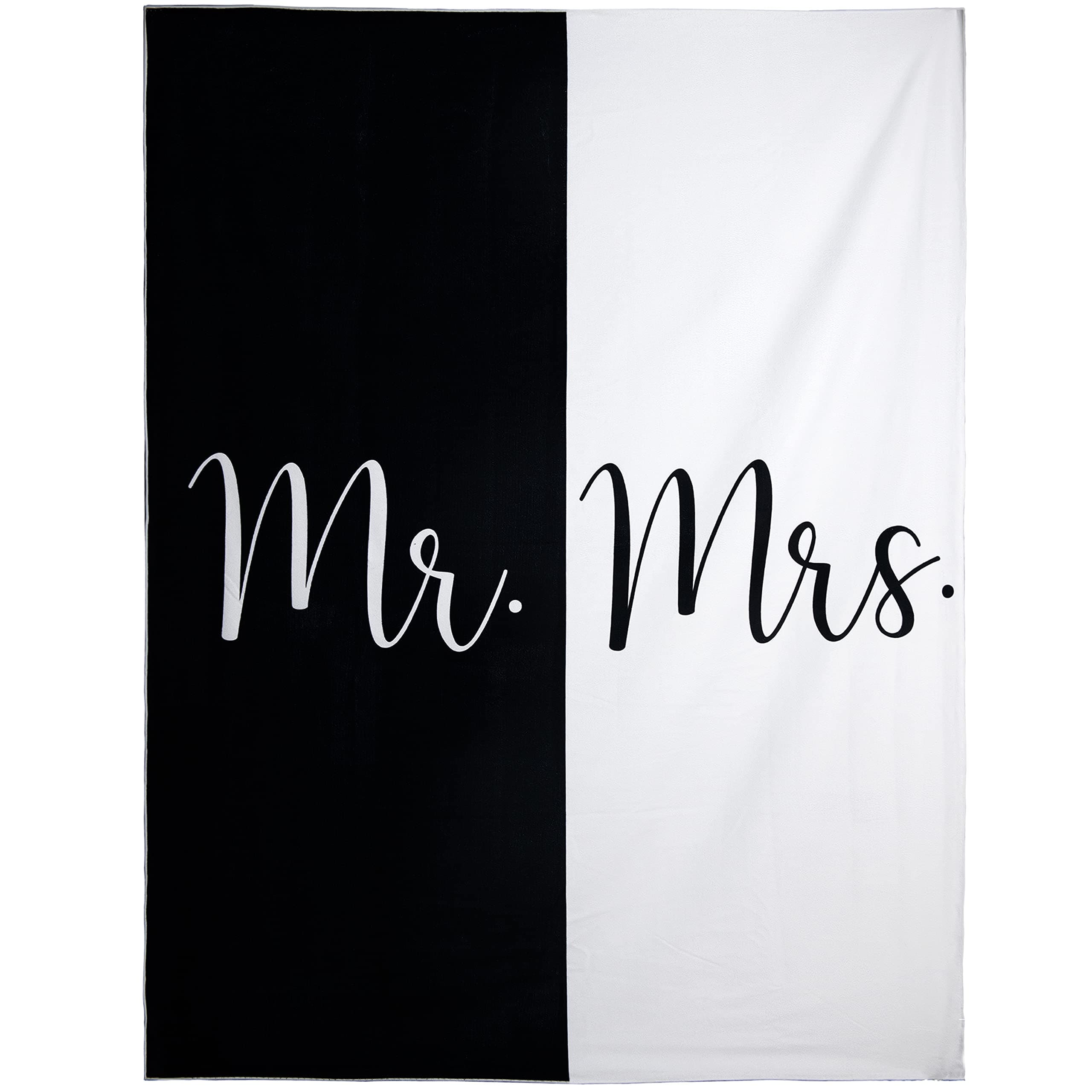 Mr and Mrs Beach Towel - Honeymoon Just Married Towel For Beach - Wedding Gift for Newlywed Couple - Shareable Bride and Groom Towel Set - Thin Travel Friendly His and Her Beach Towel - 78"x59"
