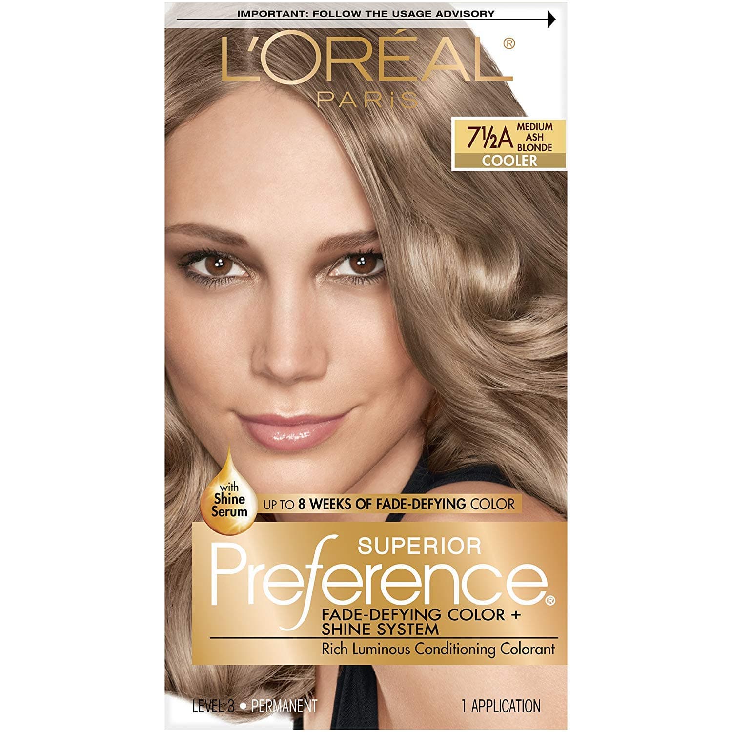 L'Oreal Superior Preference Hair Color [7-1/2A] Medium Ash Blonde (Cooler) 1 Each (Pack of 2)