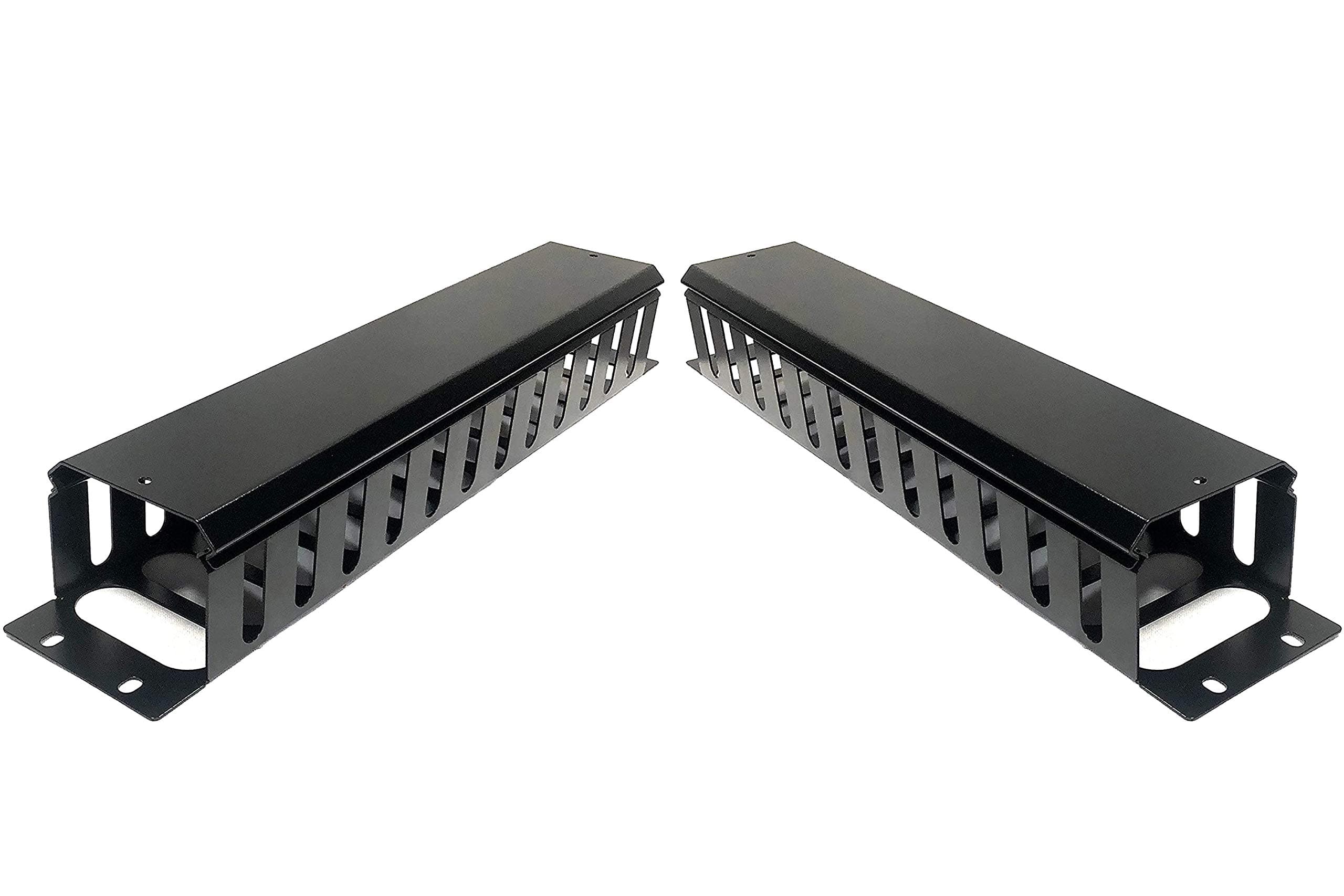 2U Cable Management Horizontal Cable Manager Rack Mount Server Cabinet Manager Plus Cover 2-Pack