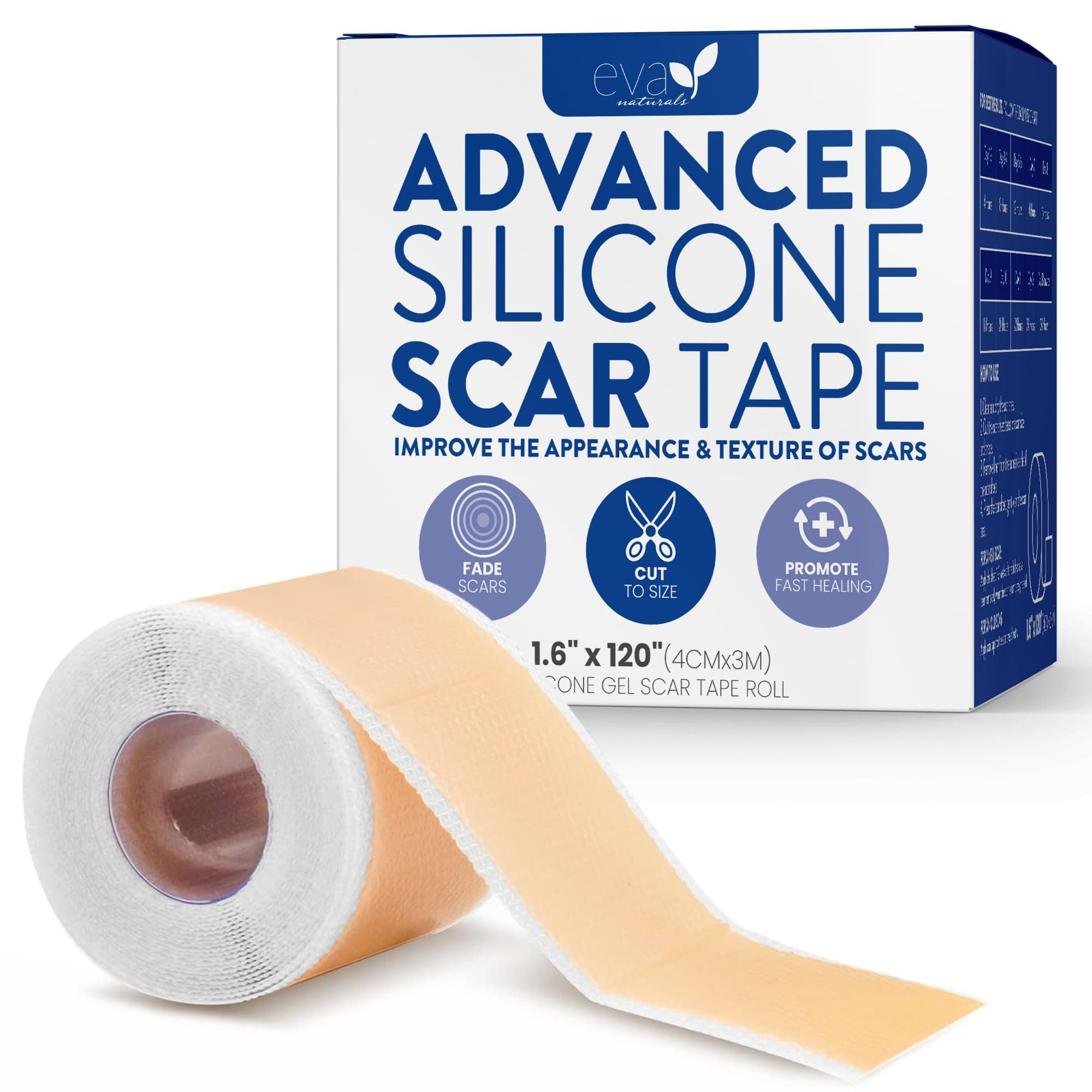 Silicone Skin Tape Roll 1.6" x 120" – Soft Reusable Adhesive Tape for Skin Coverage & Appearance Care – Flexible, Breathable, Cut-to-Size Strips