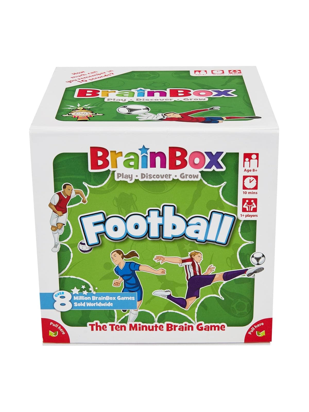 Asmodee BrainBox Football | Fun & Educational Card Game | Ages 8+ | 1+ Players | 10 Minutes Play Time