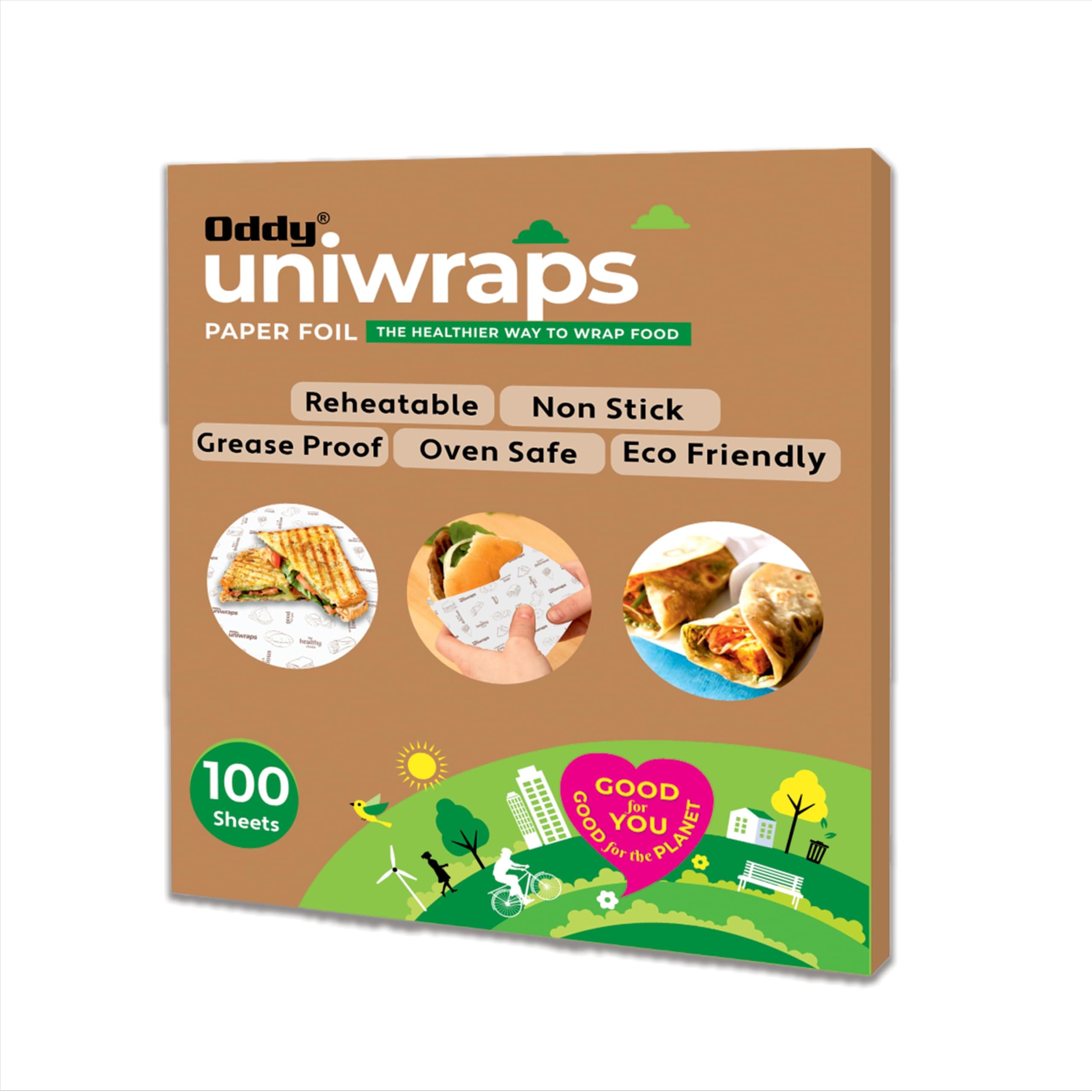Food Wrapping Paper Sheets - 10x12 Inches, 100 Count | Unbleached Grease-Resistant Parchment Paper for Sandwiches, Burgers, Baking, Grilling & More | Eco-Friendly, Oven Safe