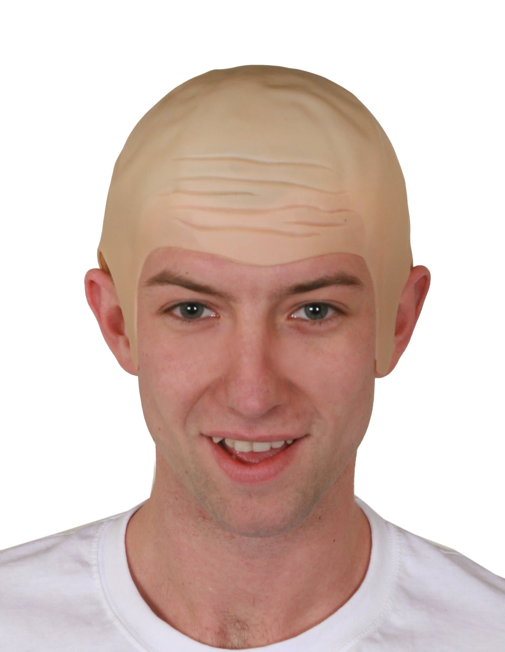 Adults Bald Cap - Beige Bald Head Skull Cap Fancy Dress Costume Accessory